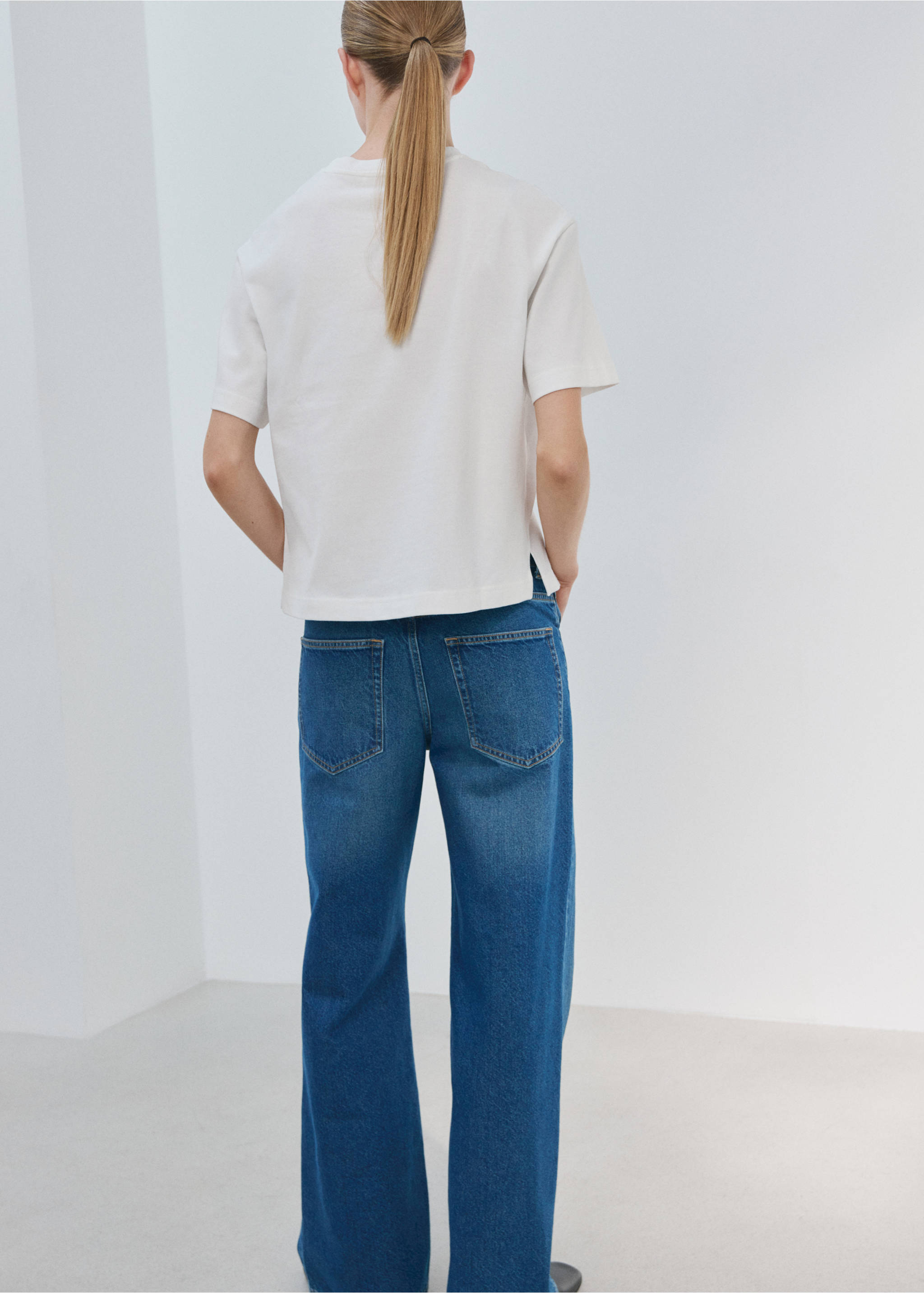 Oversize Baumwoll-T-Shirt - Rückseite des Artikels, Weiß. Ref: 27065838-00.