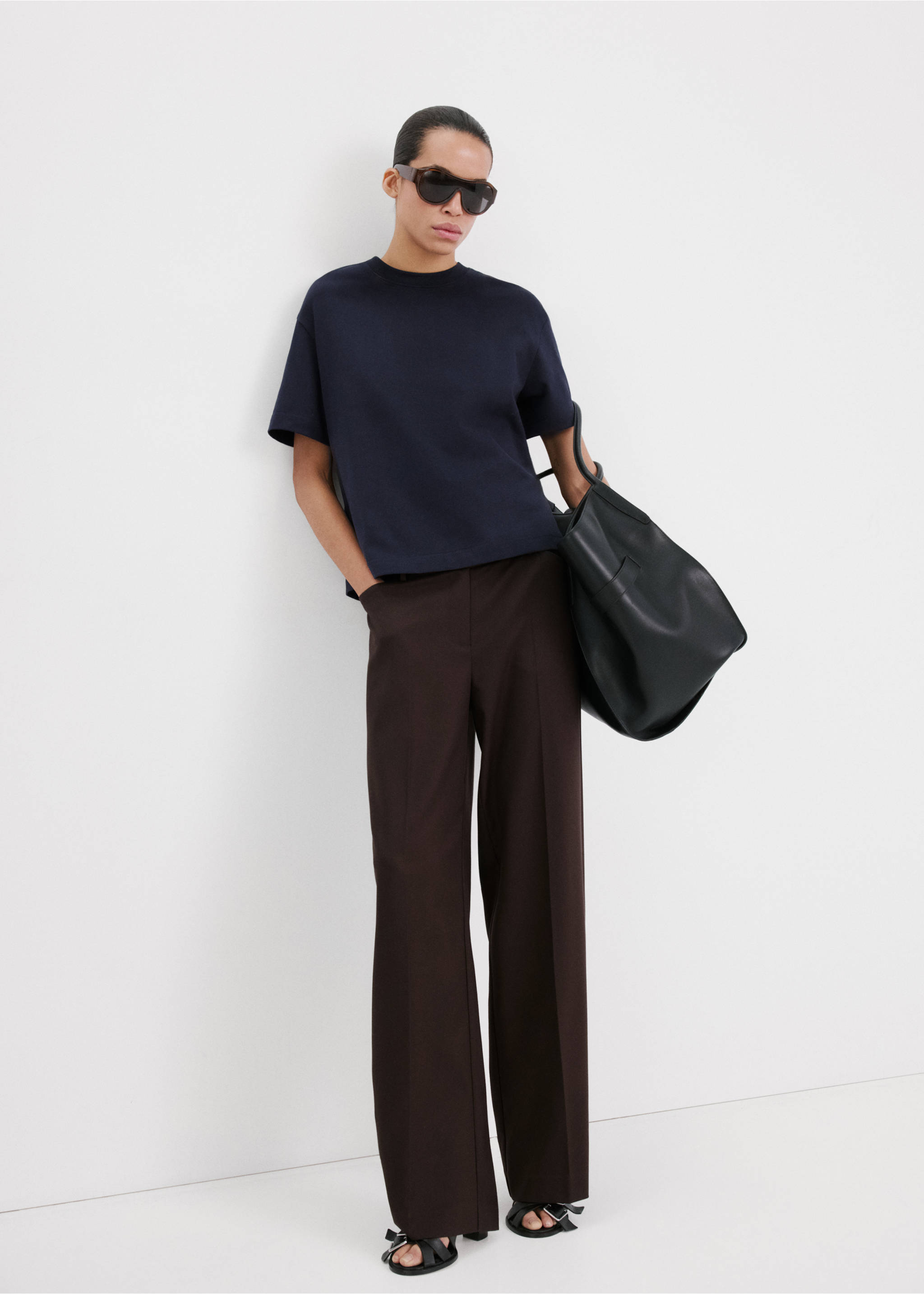 تي شيرت فضفاض من القطن - رؤية عامة, كحلي غامق. Ref: 27065838-00.