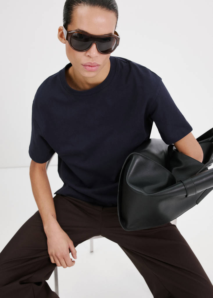 Oversized cotton t-shirt — Dark Navy
