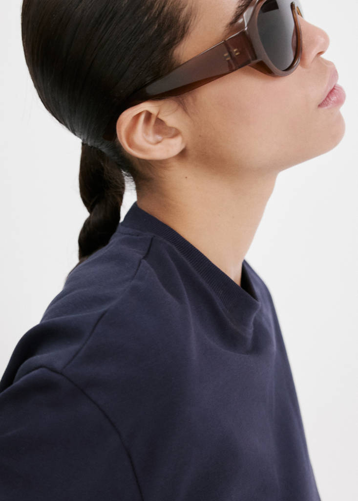 Oversized cotton t-shirt — Dark Navy