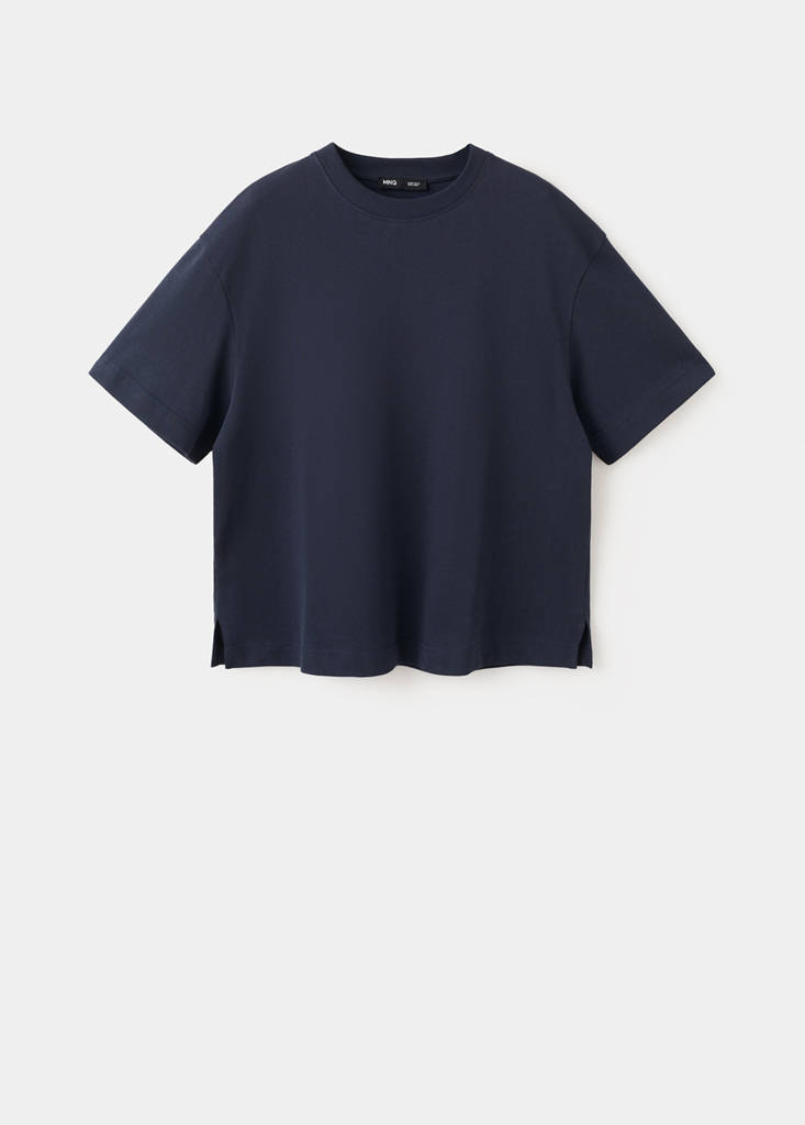Oversized cotton t-shirt — Dark Navy