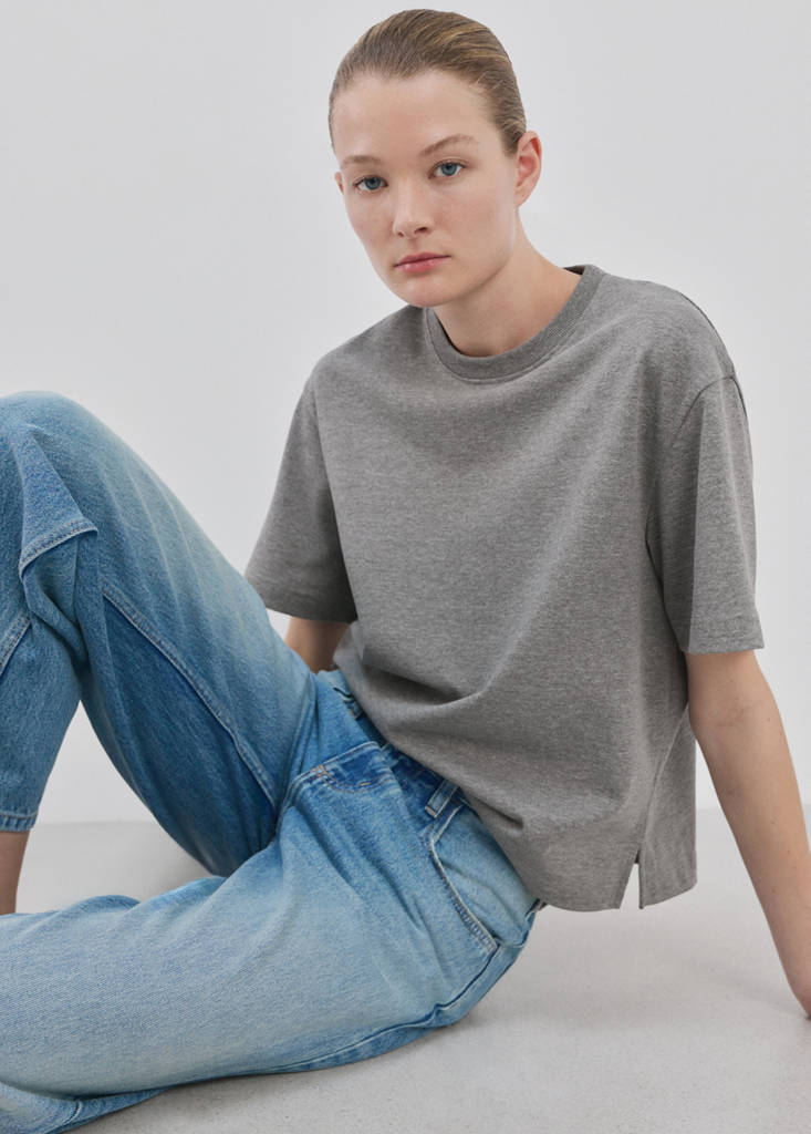 Oversized cotton t-shirt — Medium Heather Grey