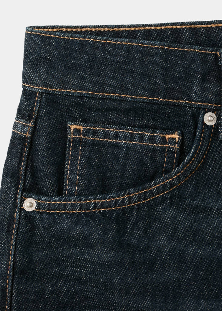 Low-rise denim mini skirt — Dark Blue