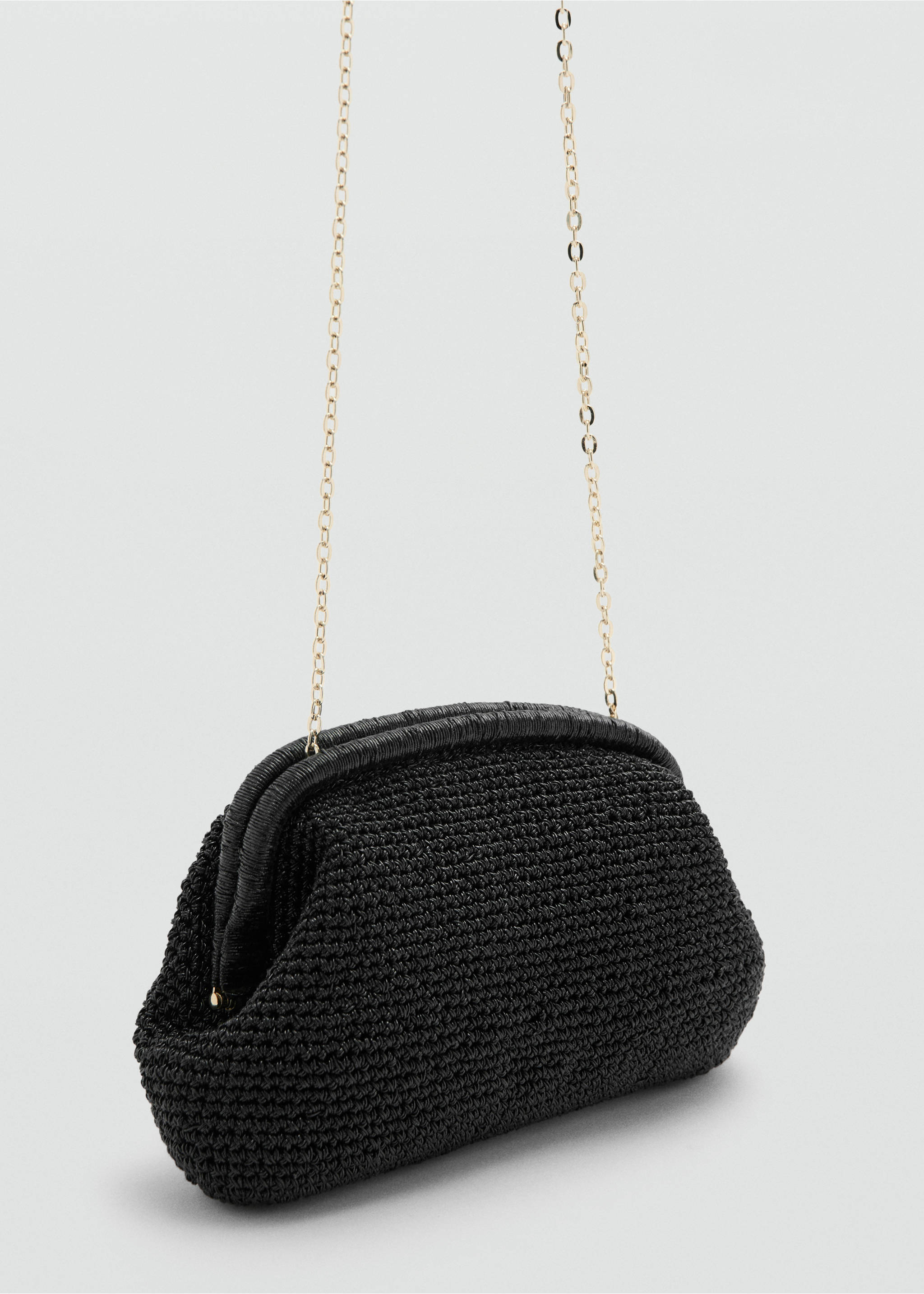 Lurex clutch bag - Medium plane, Black. Ref: 27065929-00.