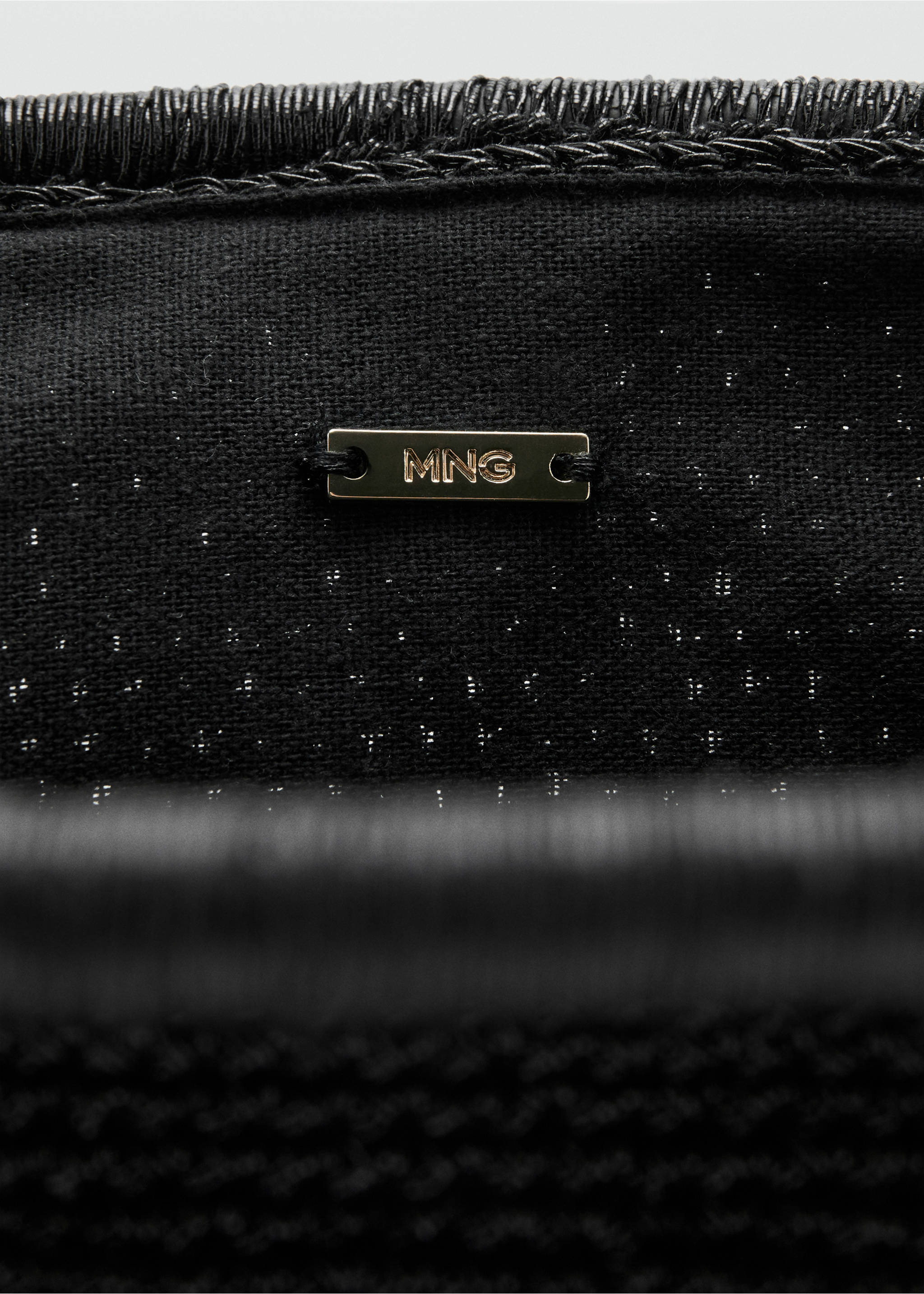 Lurex clutch bag - Details of the article 2, Black. Ref: 27065929-00.