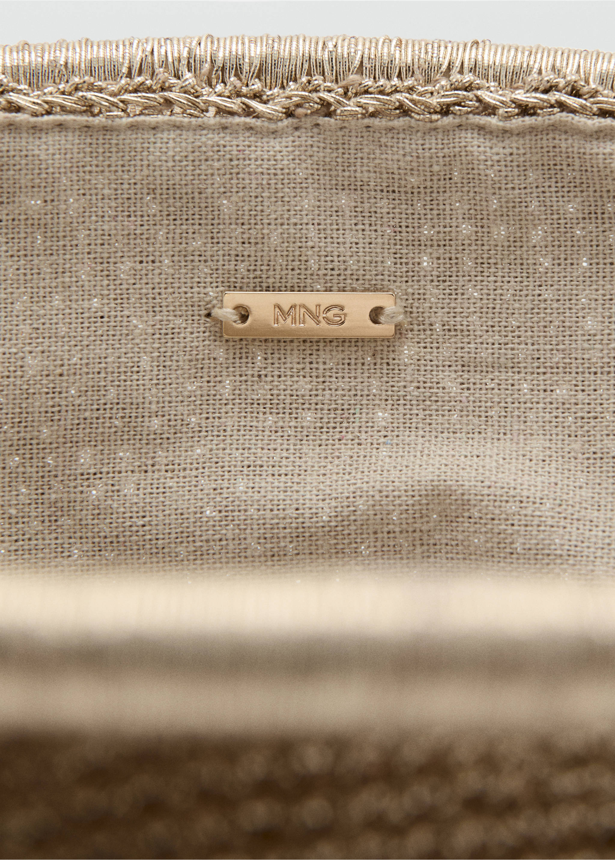 Lurex clutch bag - Details of the article 2, Gold. Ref: 27065929-00.