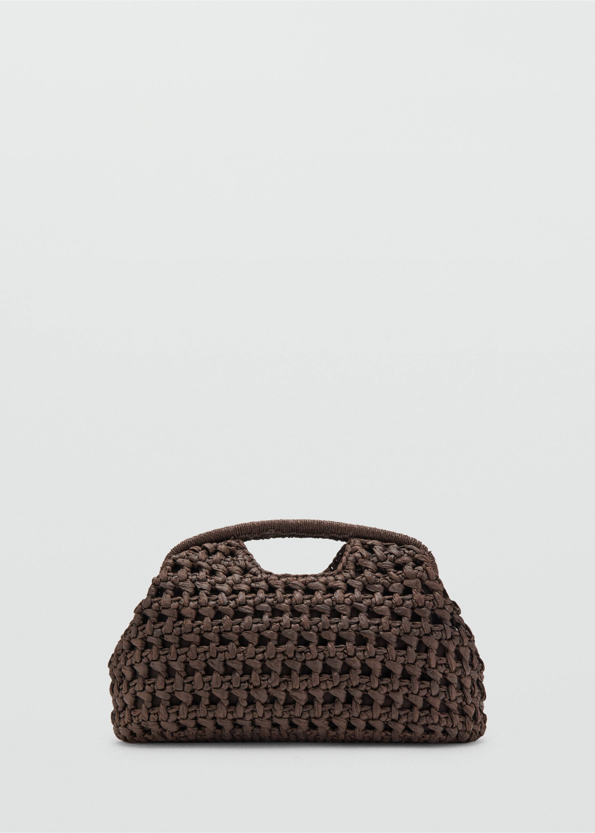 Natural fibre handbag - Article without model, Chocolate. Ref: 27065930-00.