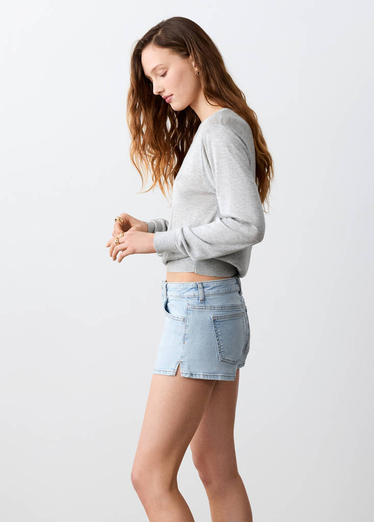 Micro fit low waist shorts — Light Blue