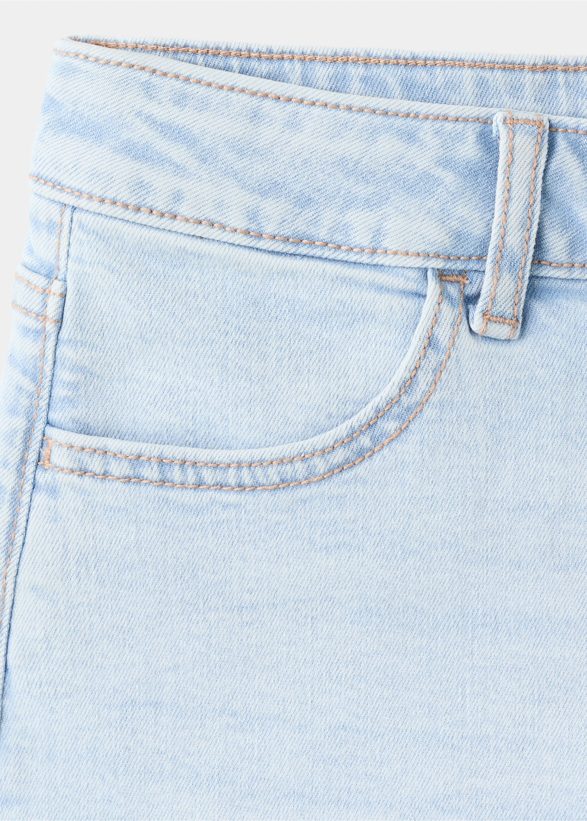 Micro fit low waist shorts - Details of the article 8, Light Blue. Ref: 27065935-00.