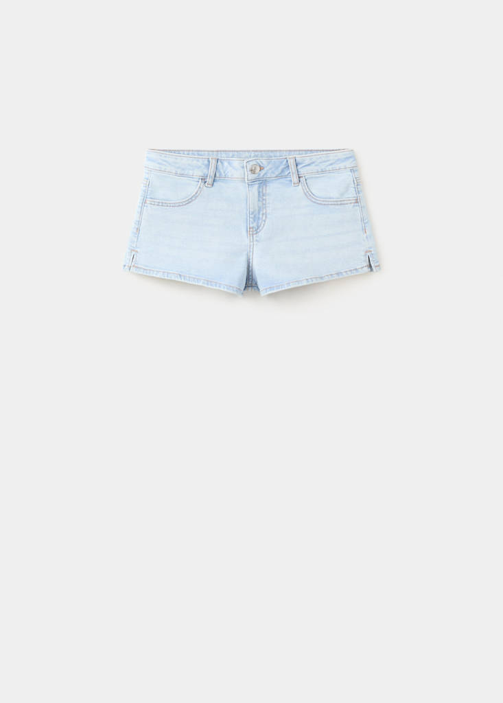 Micro fit low waist shorts — Light Blue