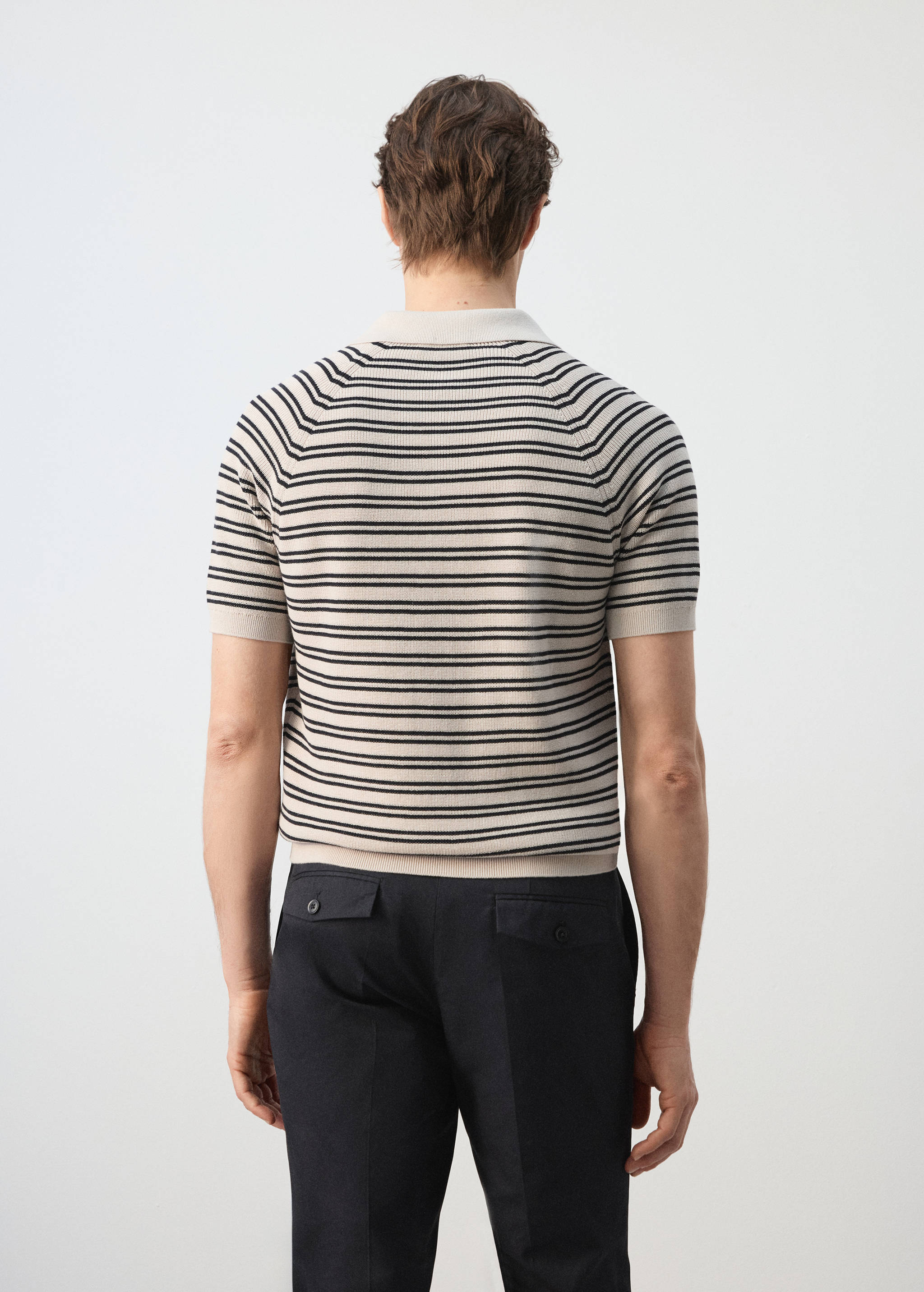 بولو 100% قطن بنمط مخطط - الجهة الخلفية للمنتج