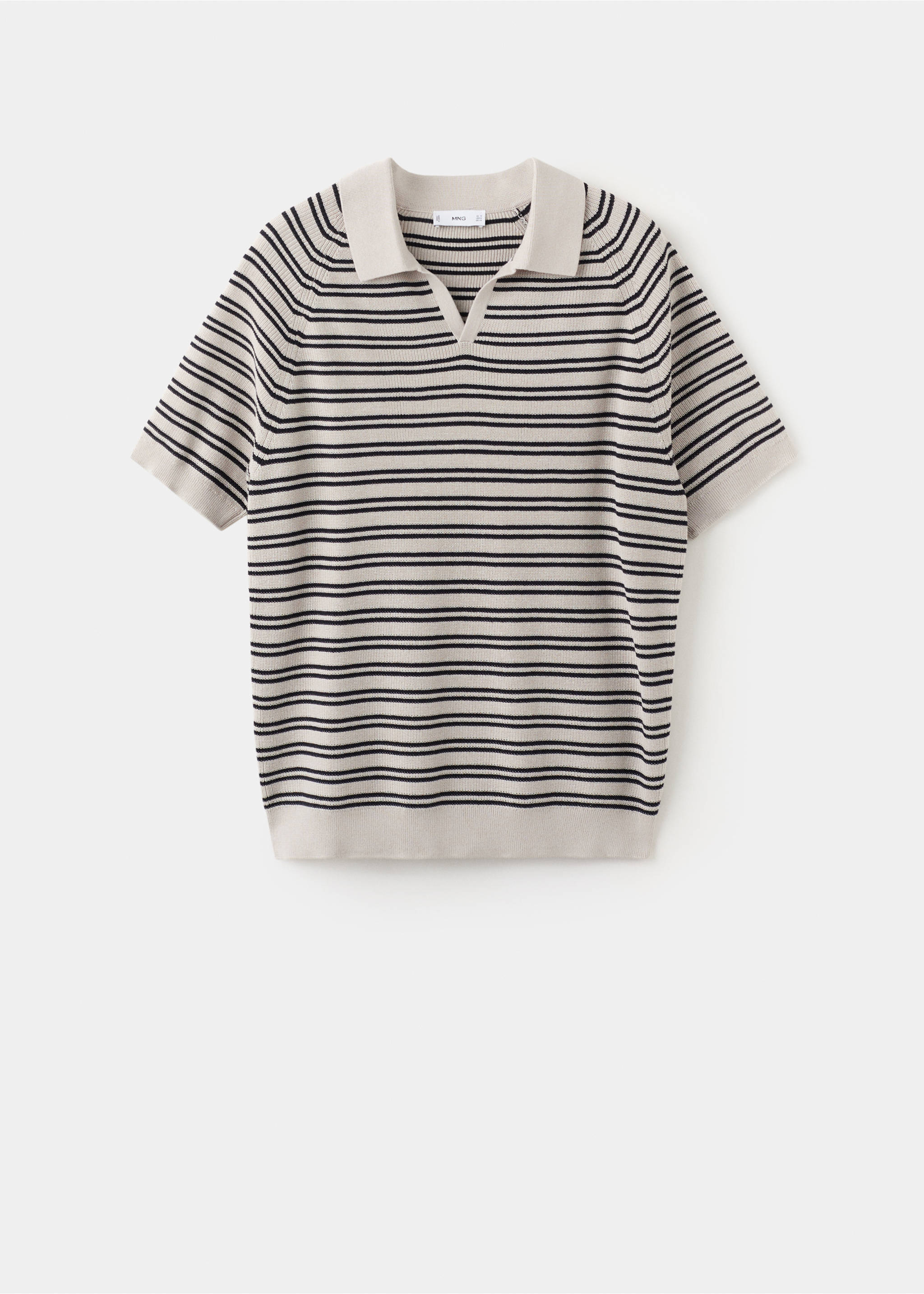 100% cotton striped jersey polo shirt - Article without model, Beige. Ref: 27065938-00.