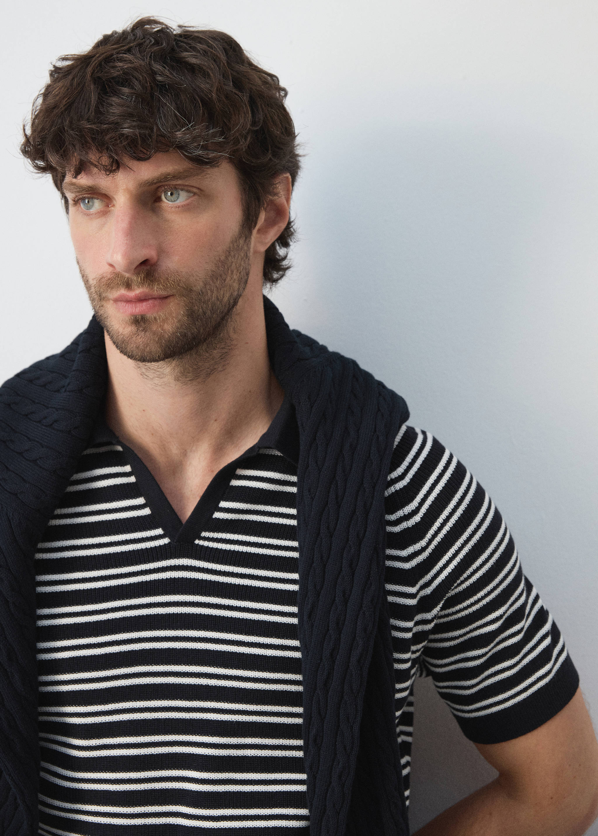 بولو 100% قطن بنمط مخطط - الجهة الخلفية للمنتج