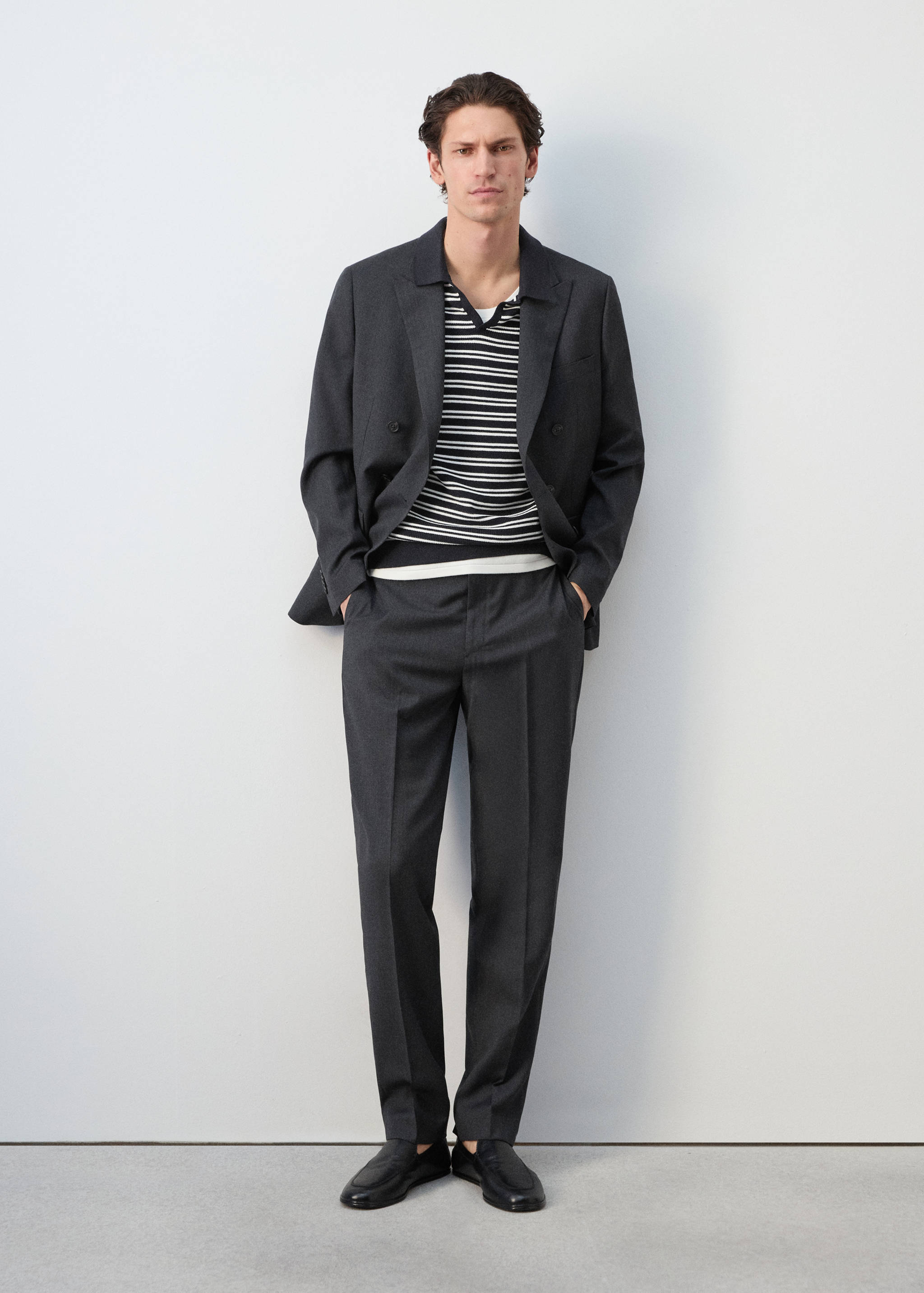 Polo 100 % coton maille à rayures - Plan général