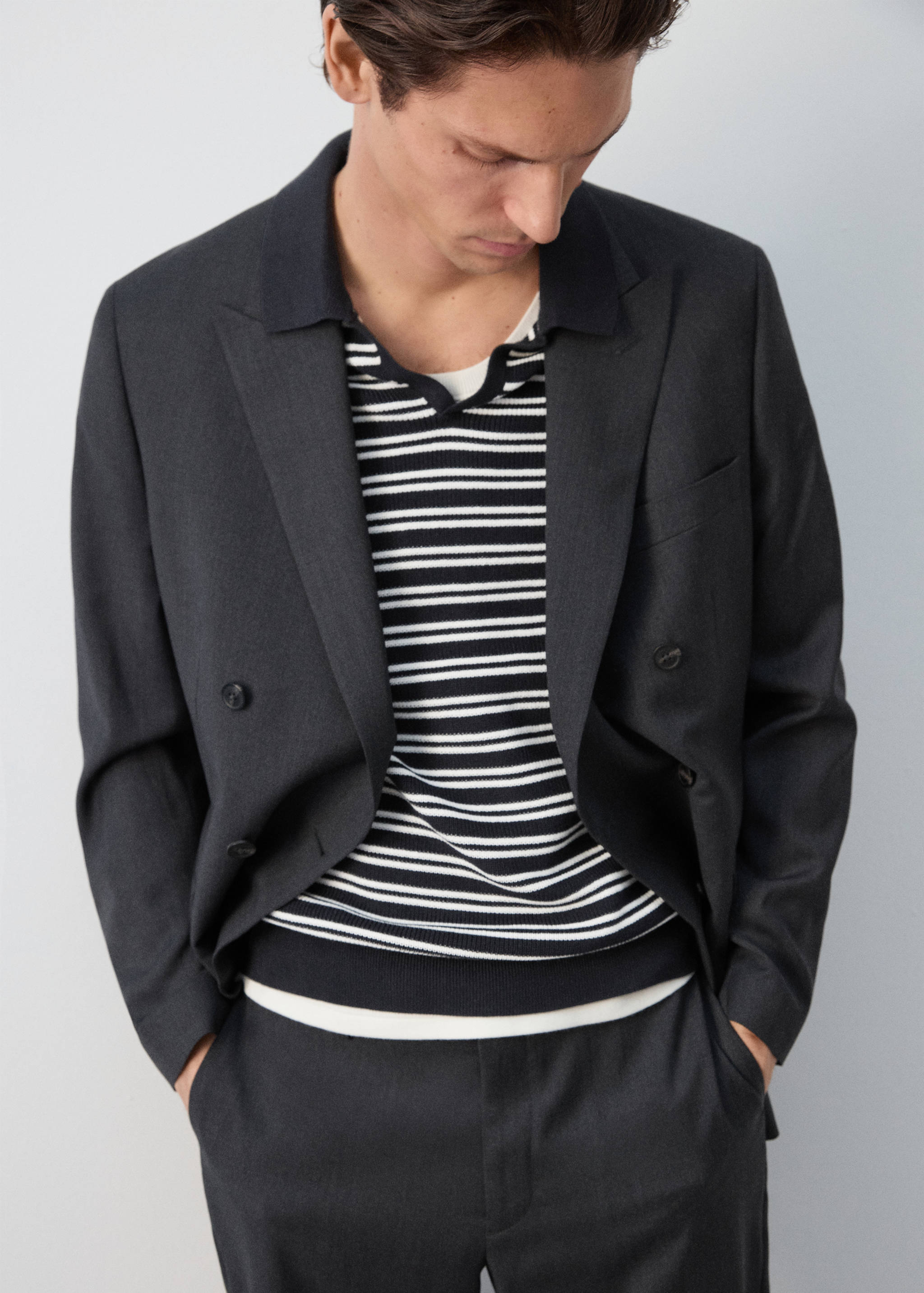 Polo 100 % coton maille à rayures - Verso de l’article