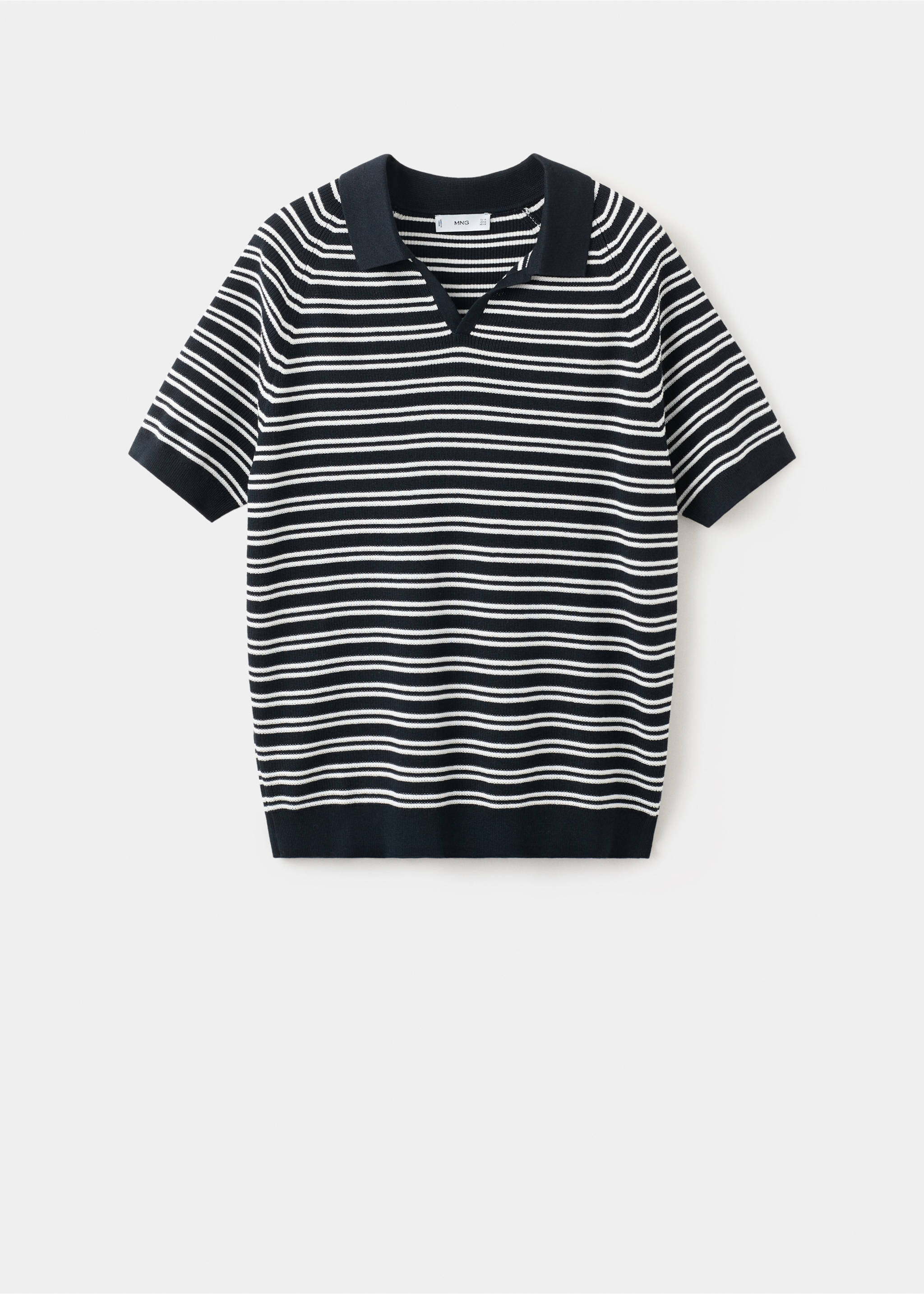 100% cotton striped jersey polo shirt - Article without model, Navy. Ref: 27065938-00.