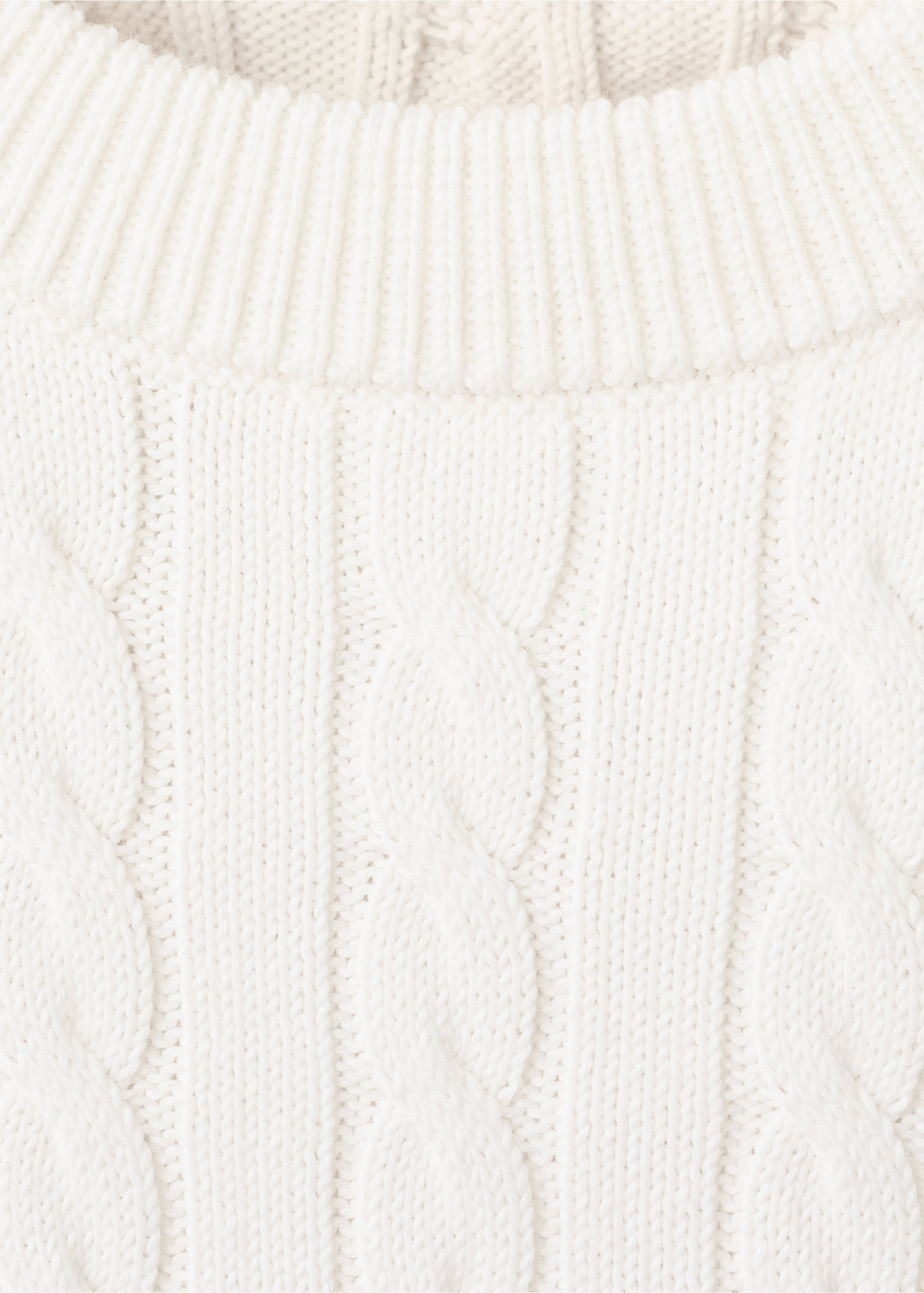 100% cotton cable knit sweater - Details of the article 8, Off White. Ref: 27065939-00.