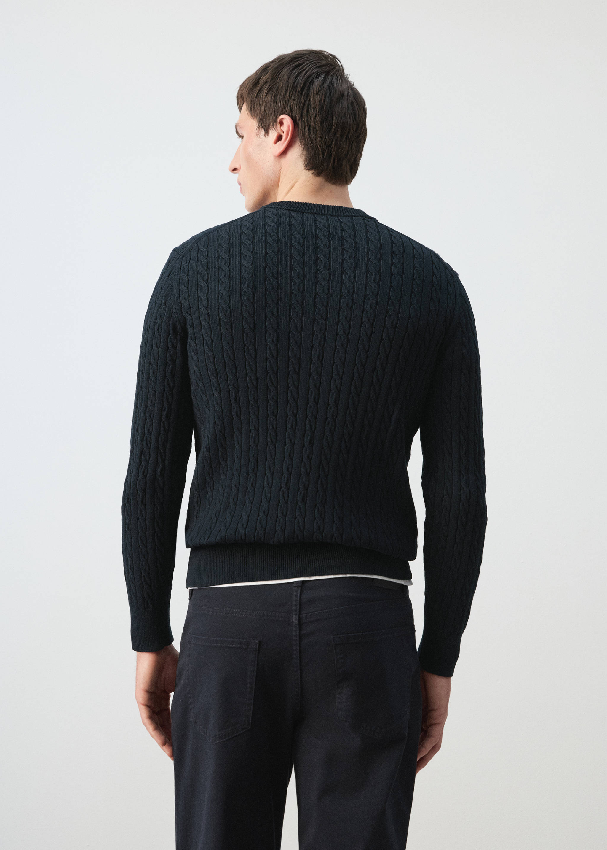 100% cotton cable knit sweater - Reverse of the article