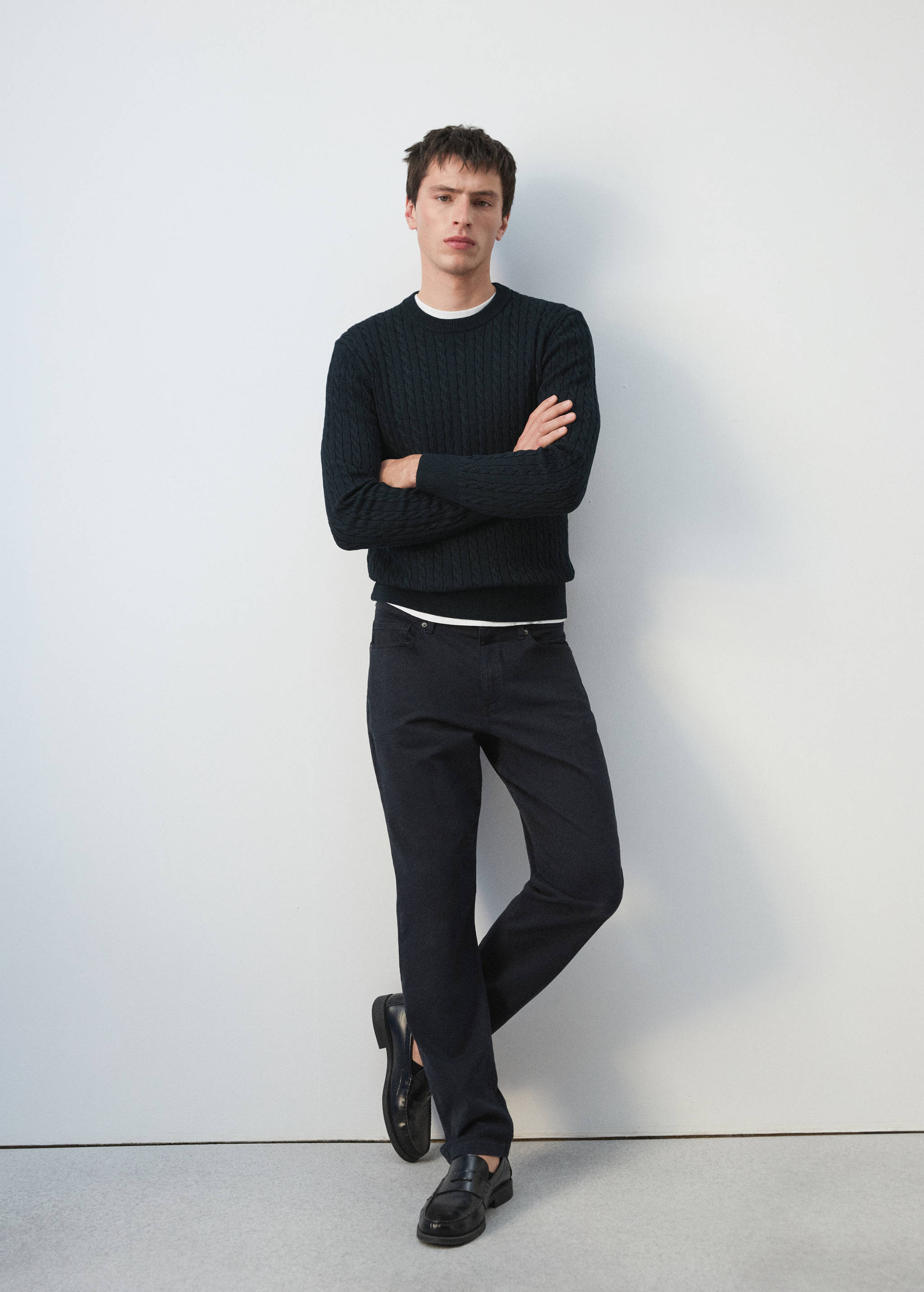 100% cotton cable knit sweater - Details of the article 6