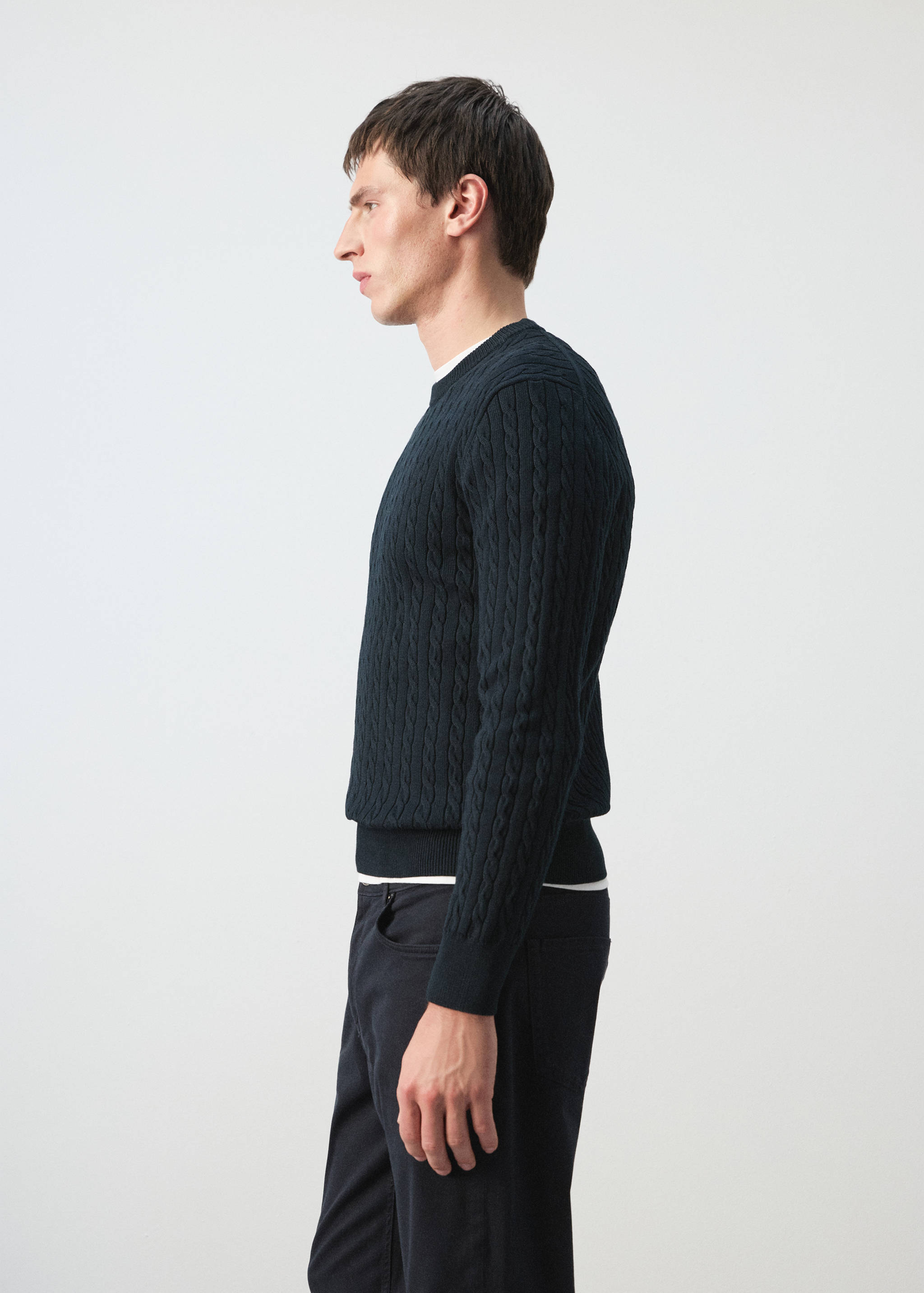 100% cotton cable knit sweater - Details of the article 2