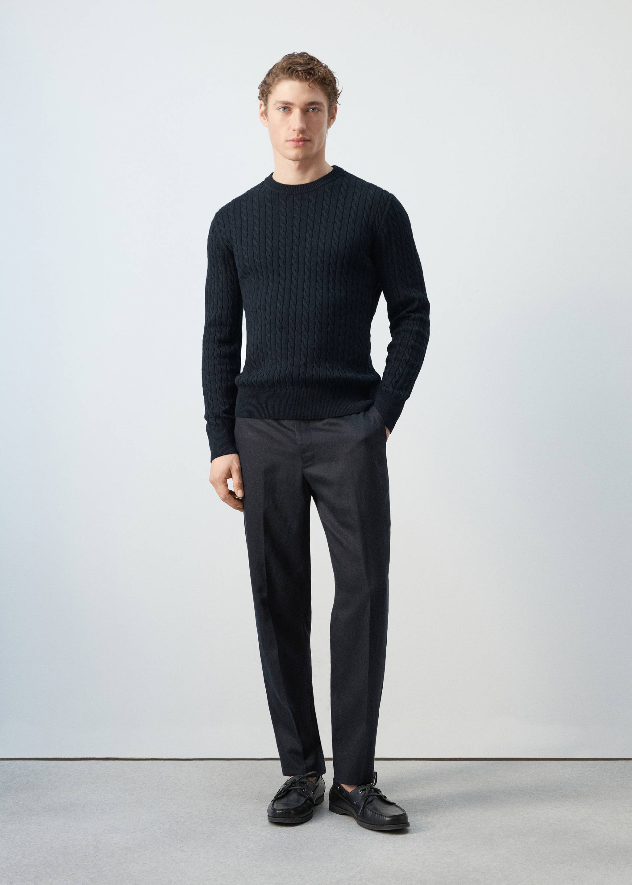 100% 纯棉麻花编织毛衣 - null