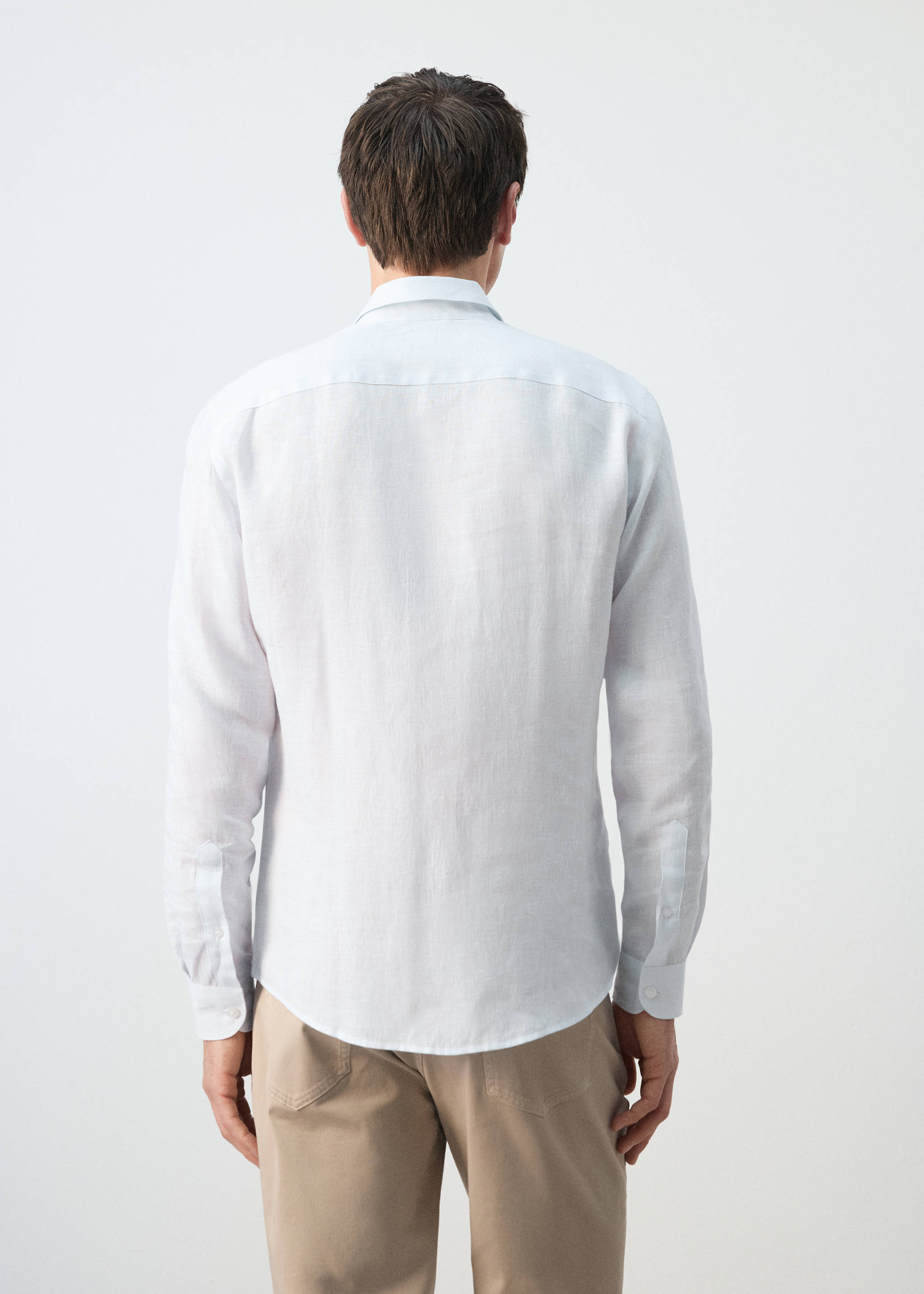 Regular-fit 100% linen shirt - Reverse of the article