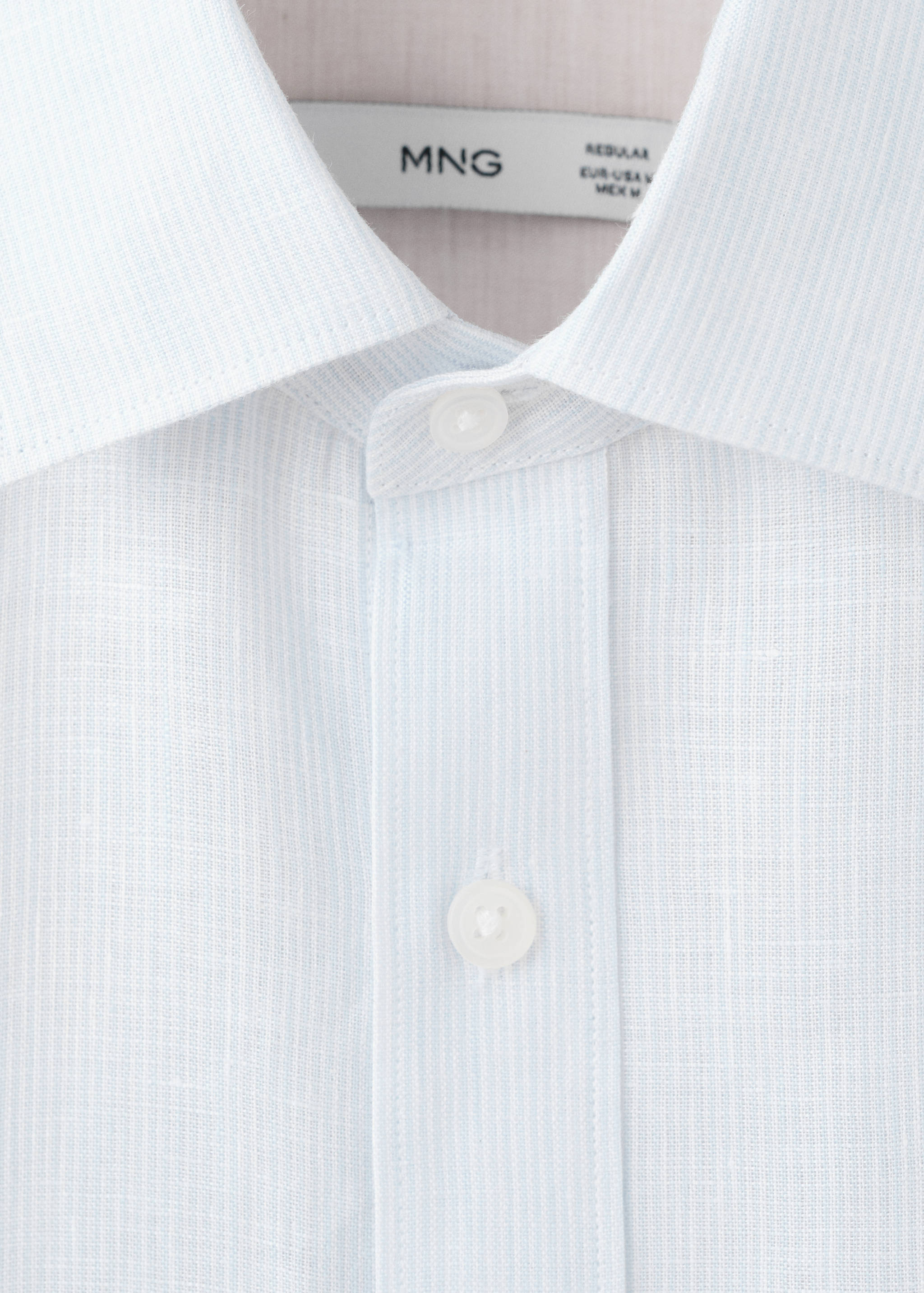 Regular-fit 100% linen shirt - Details of the article 8