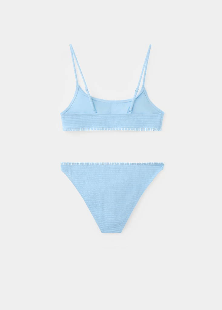 Ruched bikini with classic briefs — Blue