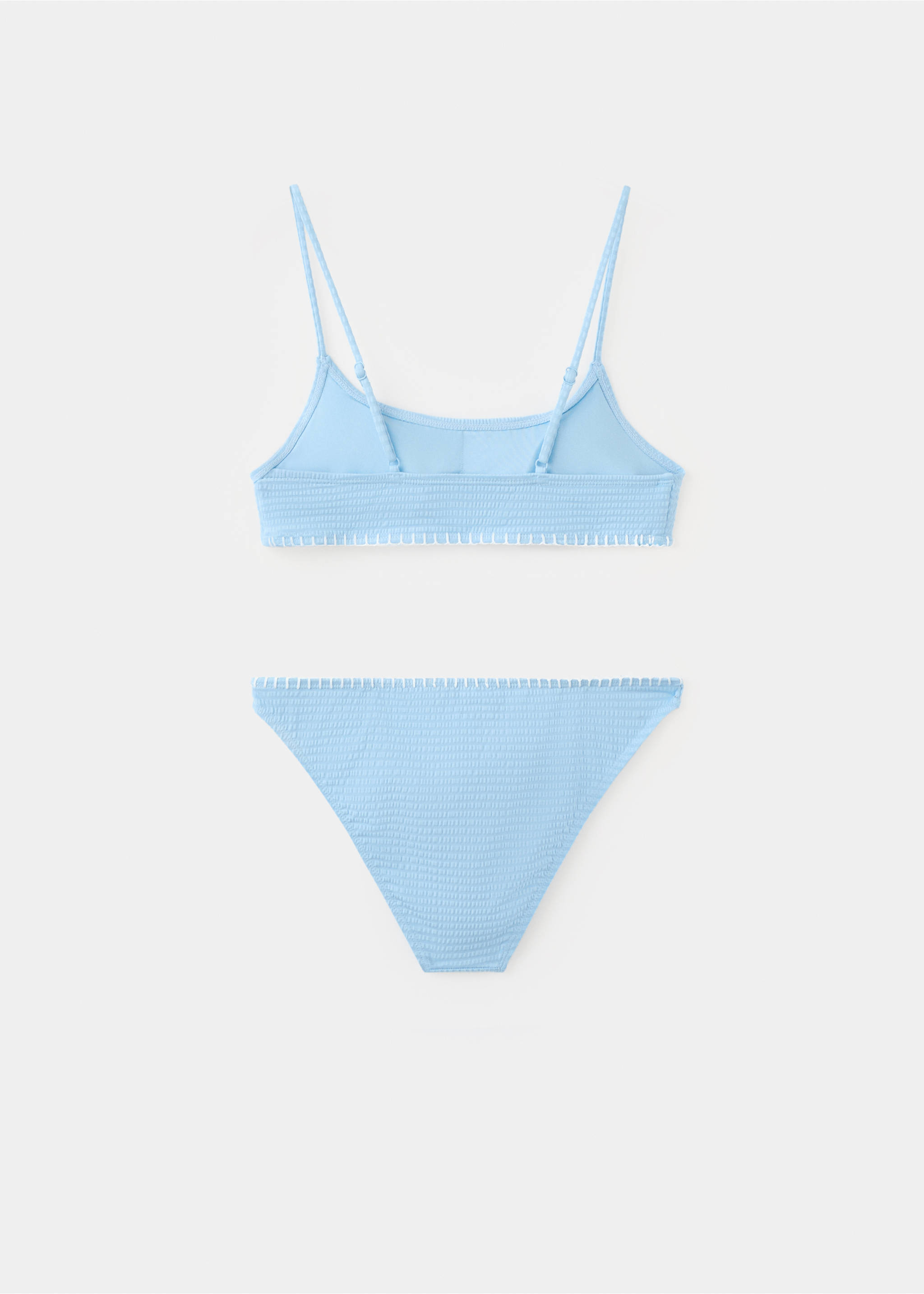 Бикини со сборками и классическими плавками - Обратная сторона изделия, Синий. Ref: 27065944-00.