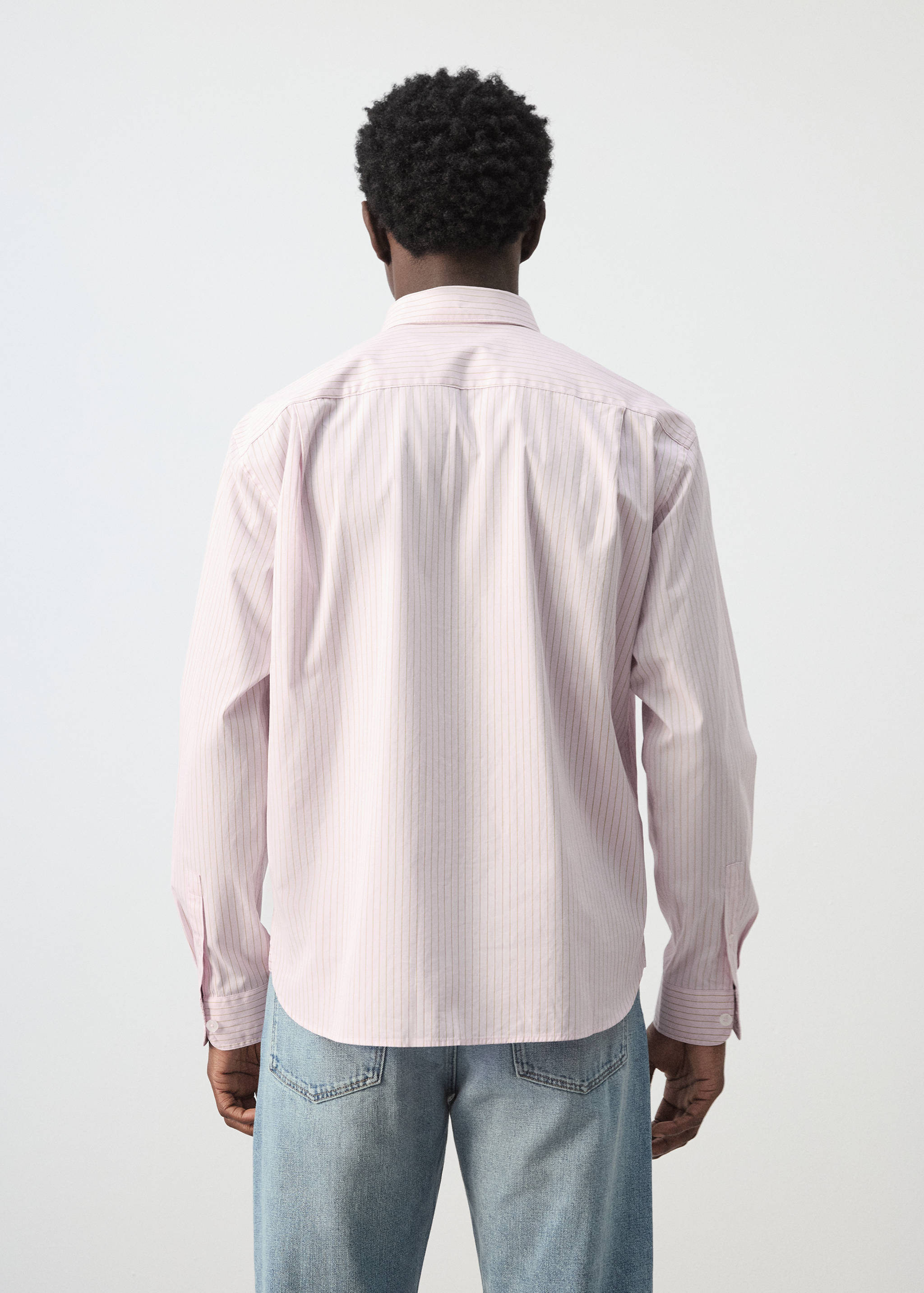 100% cotton relaxed fit striped shirt - Reverse of the article