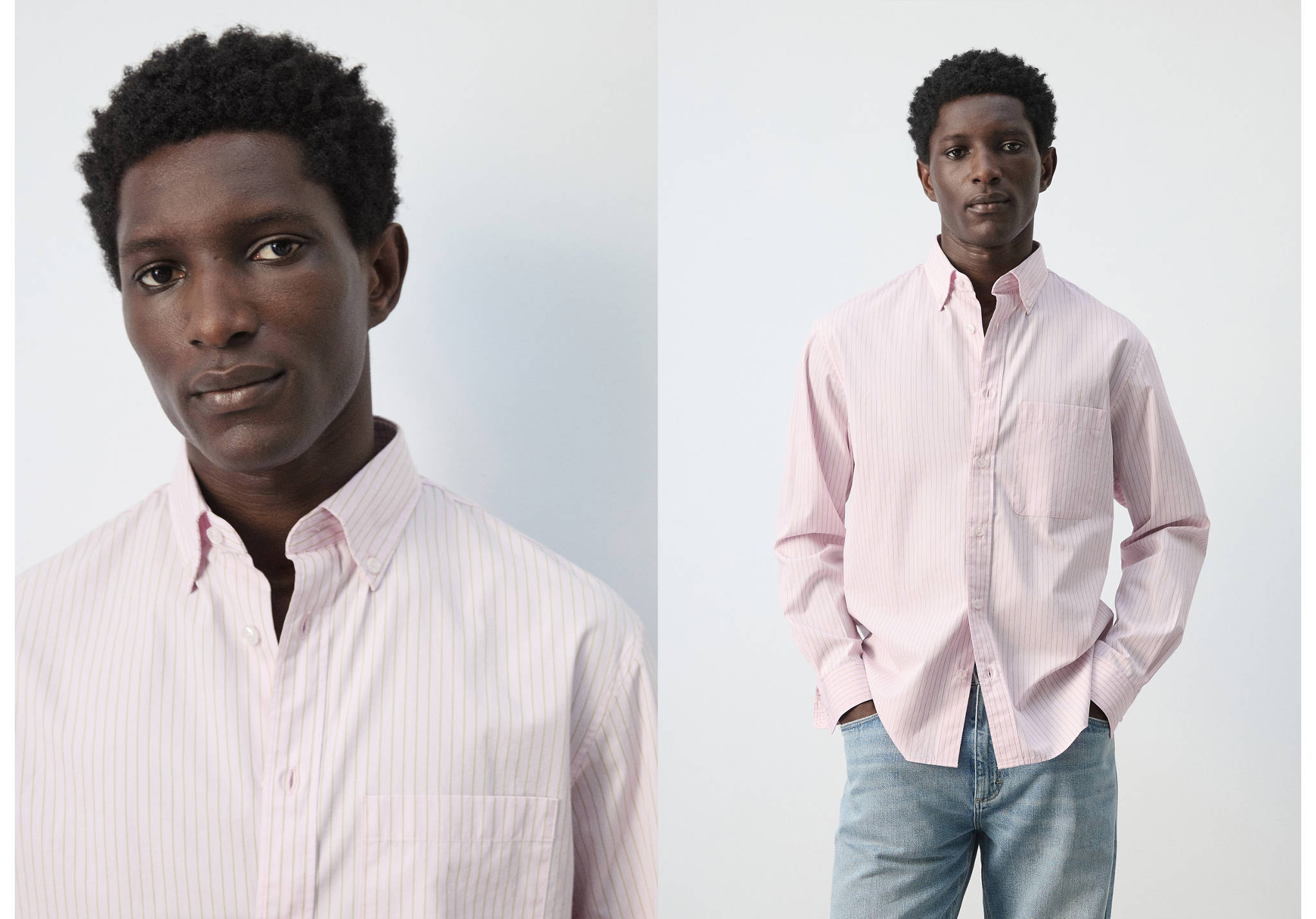 100% cotton relaxed fit striped shirt - Panoramic plane