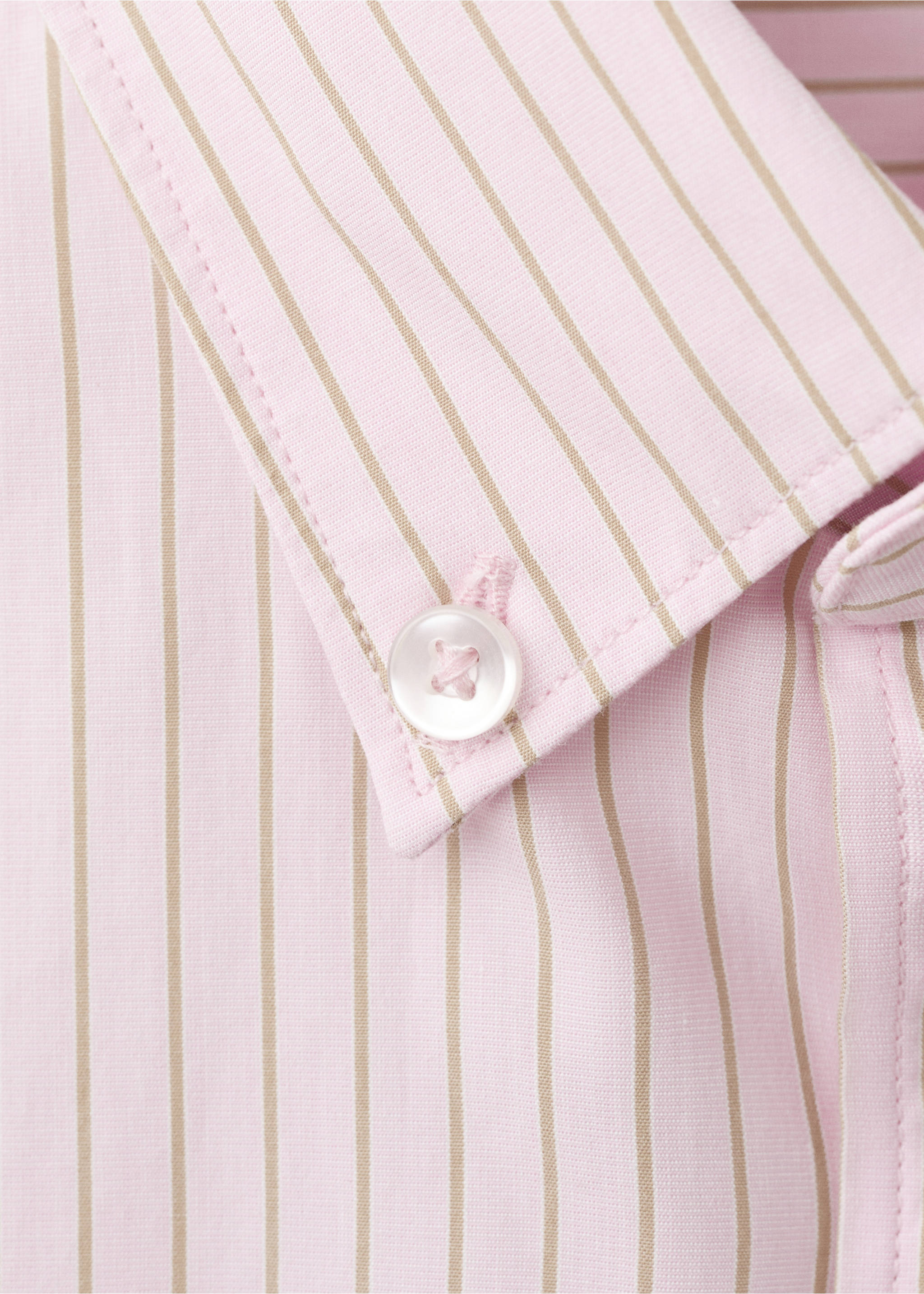 100% cotton relaxed fit striped shirt - Details of the article 8, Pastel Pink. Ref: 27065945-00.
