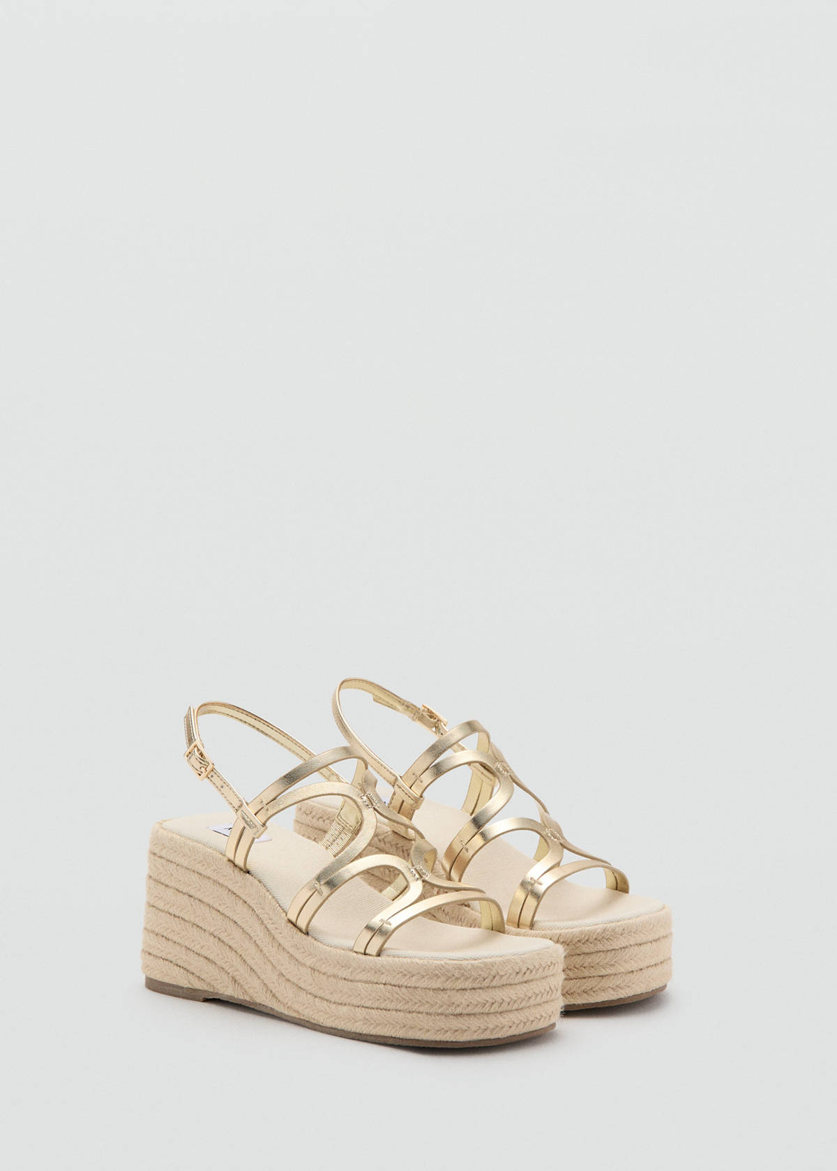 Platform sandals with metallic straps — Gold