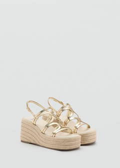 Platform sandals with metallic straps — Gold 2