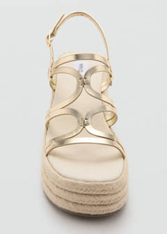 Platform sandals with metallic straps — Gold 4