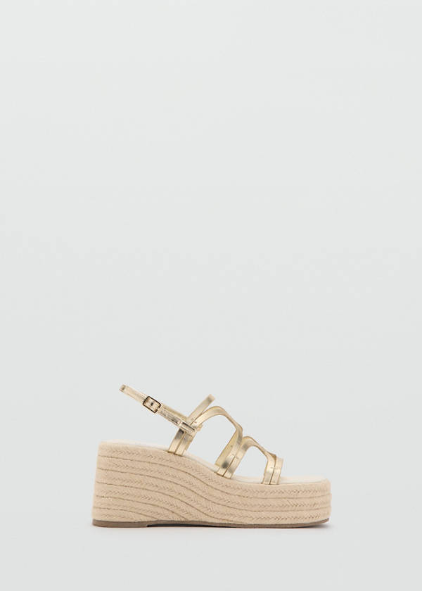Platform sandals with metallic straps — Gold