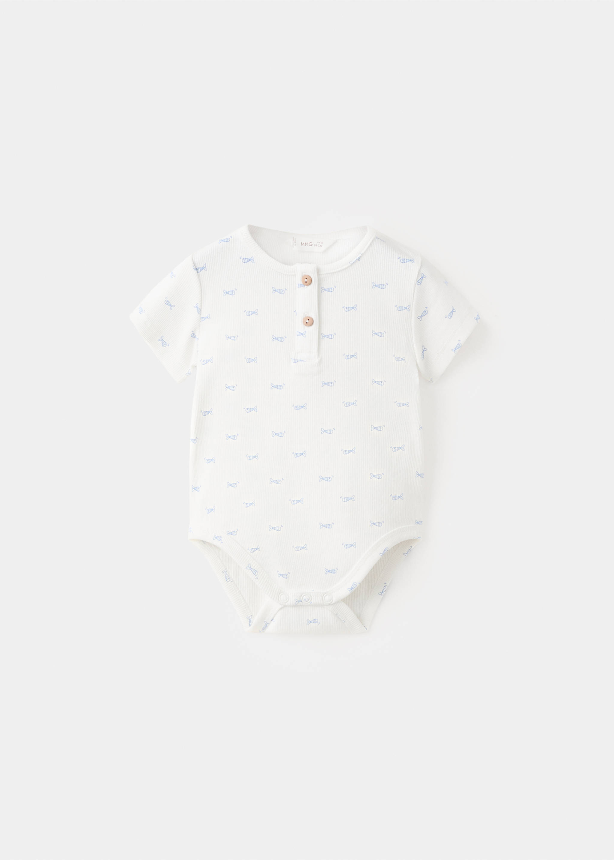 Bodi cotó estampat - Article sense model, Blanc trencat. Ref: 27065953-00.