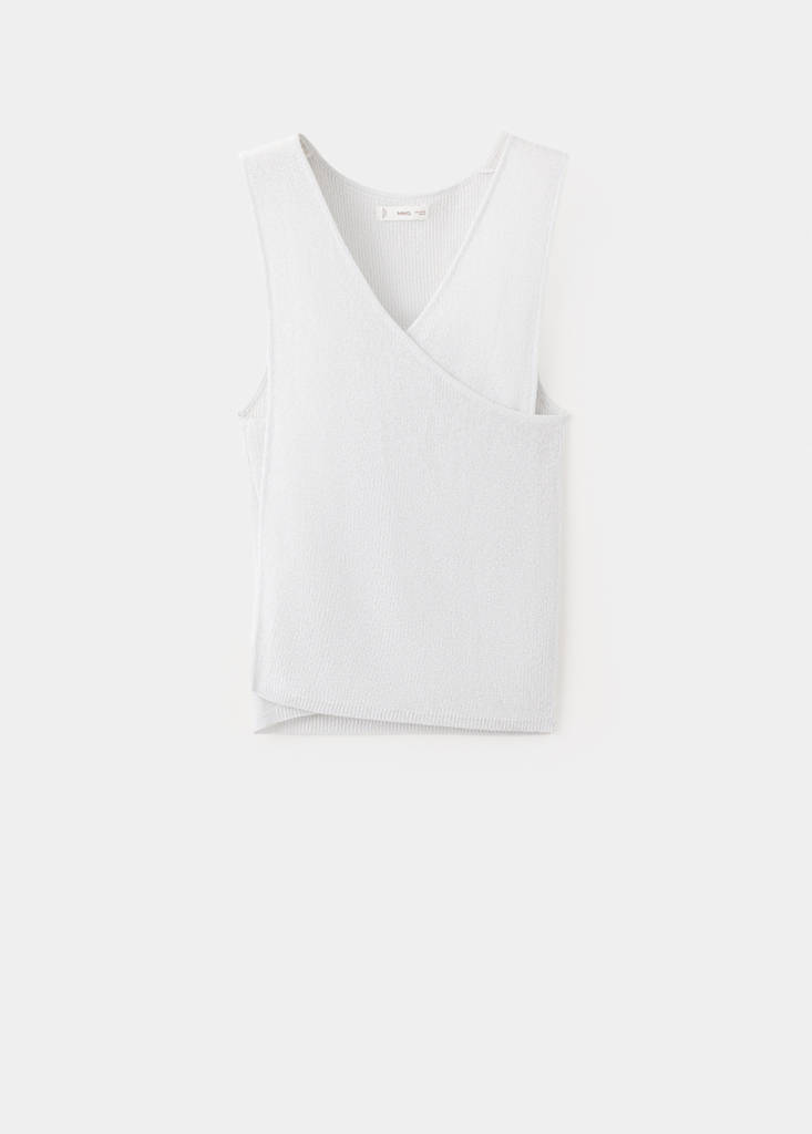 Gekreuztes Lurex-Top — Silber