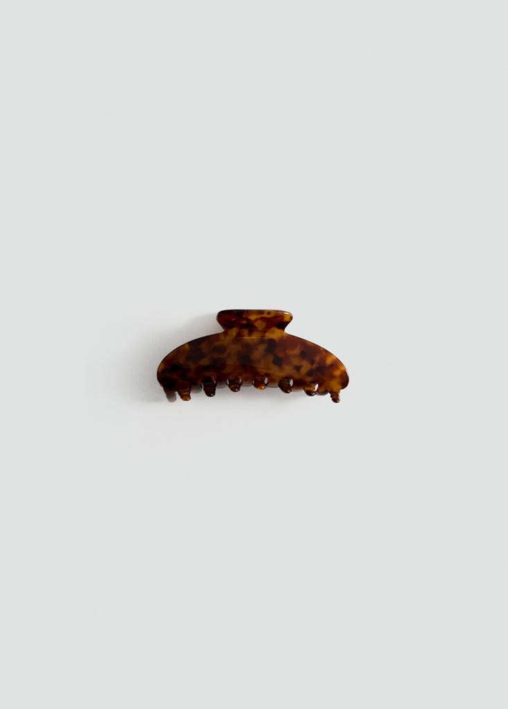 Pearl-effect hair clip — Chocolate