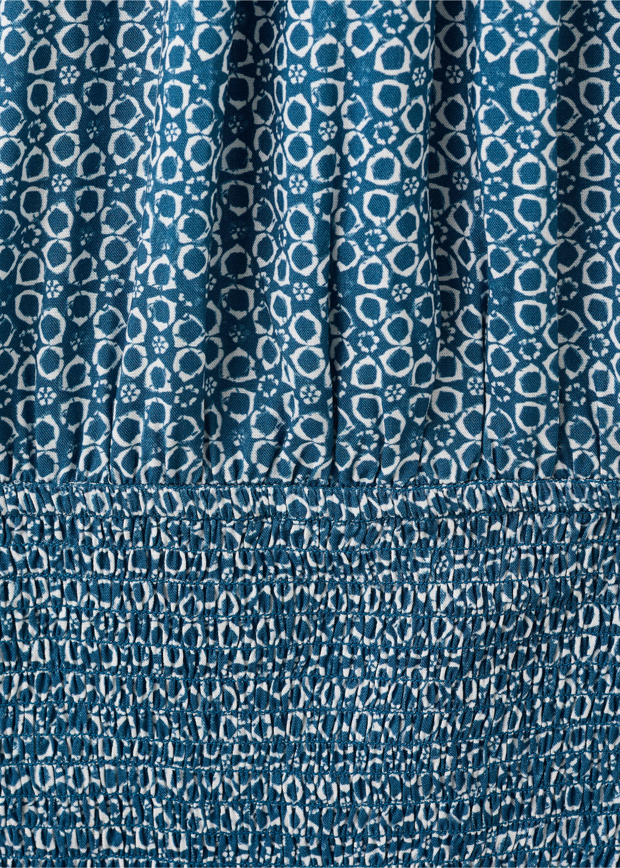 Printed ruched dress - Details of the article 0, Blue. Ref: 27065956-00.