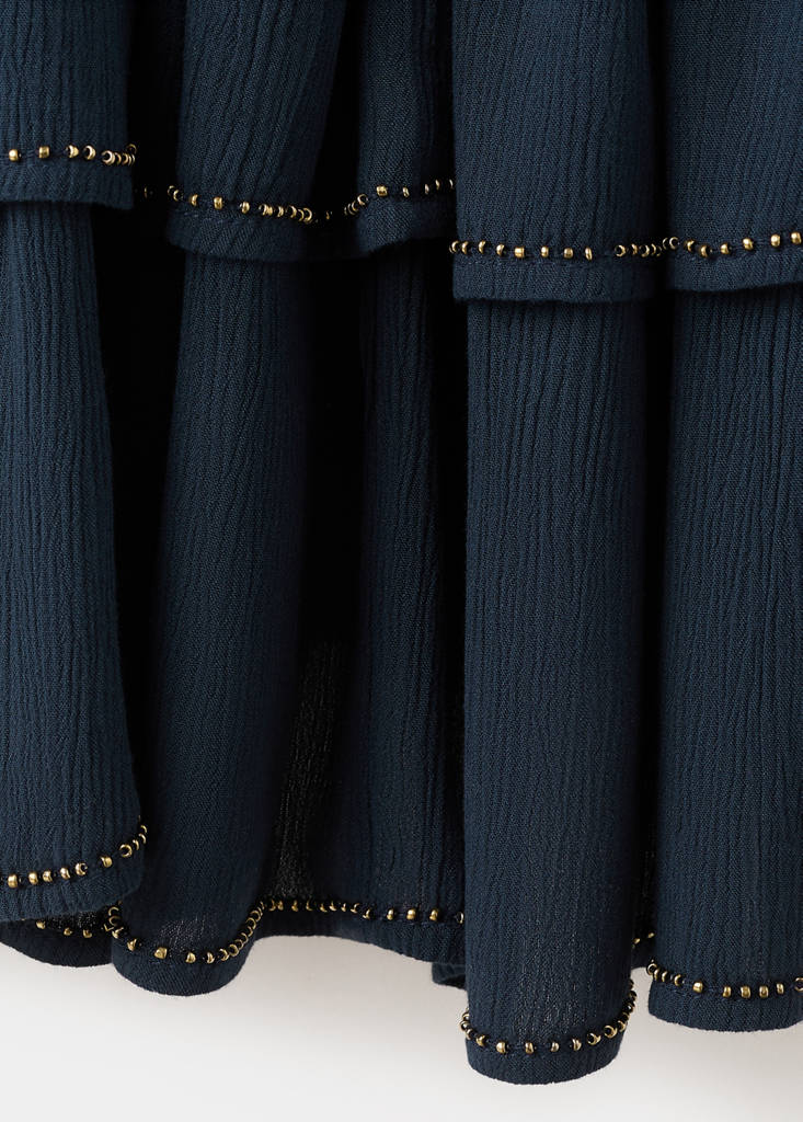 Short dress with bead detail — Blue