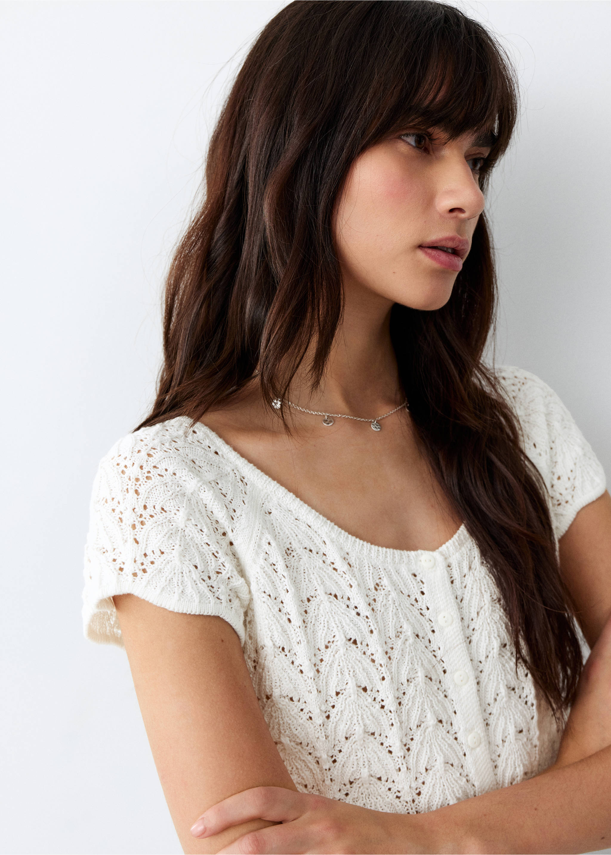 بادي بحياكة مخرمة - تفاصيل المنتج 1, سكري. Ref: 27065959-00.