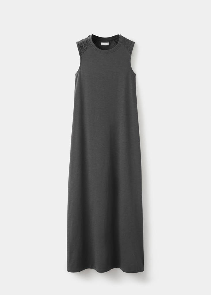 Maxi dress with slit details — Charcoal