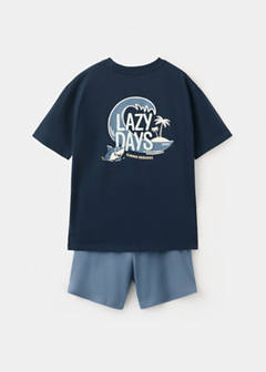 Short pyjama combo set — Navy 3