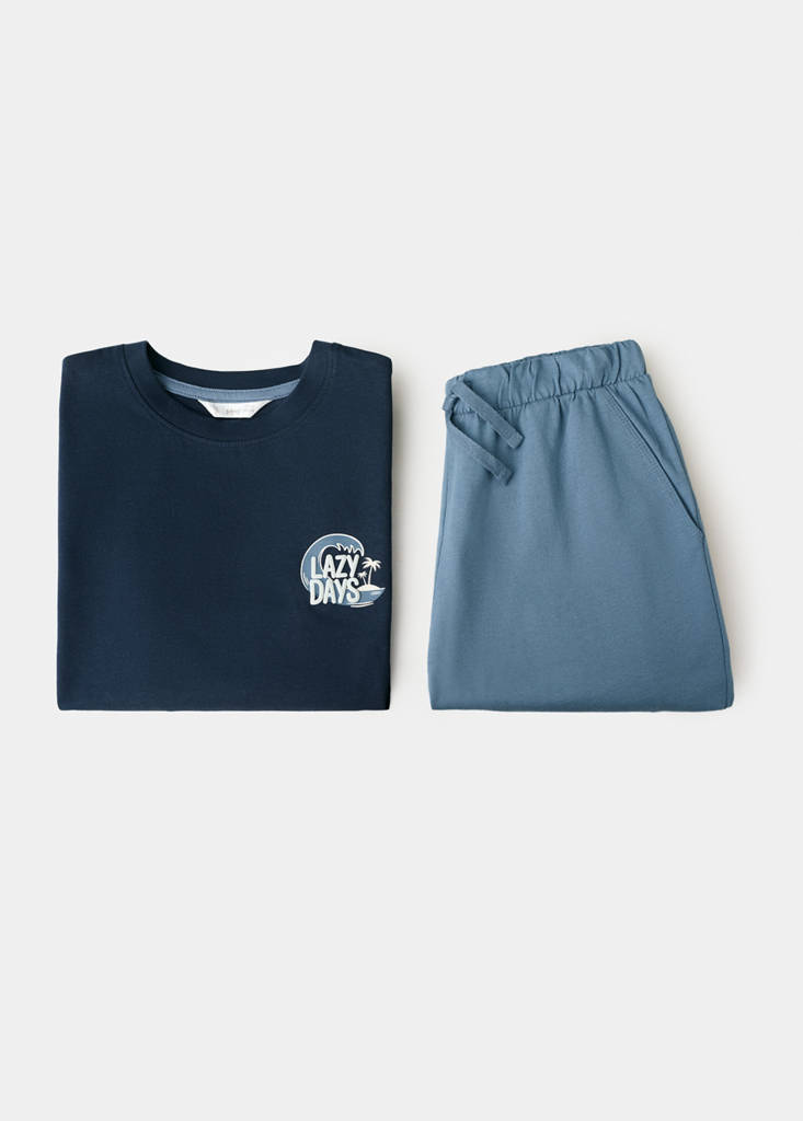 Set mit kurzem Pyjama, kombiniert — Marineblau