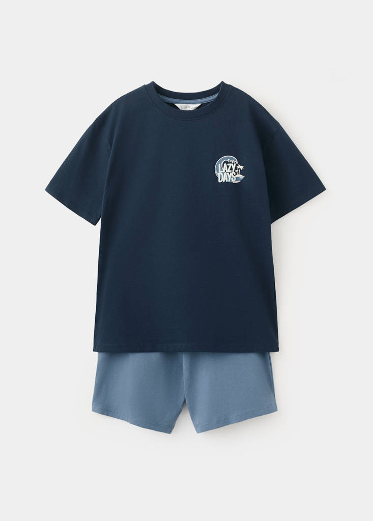 Set mit kurzem Pyjama, kombiniert — Marineblau