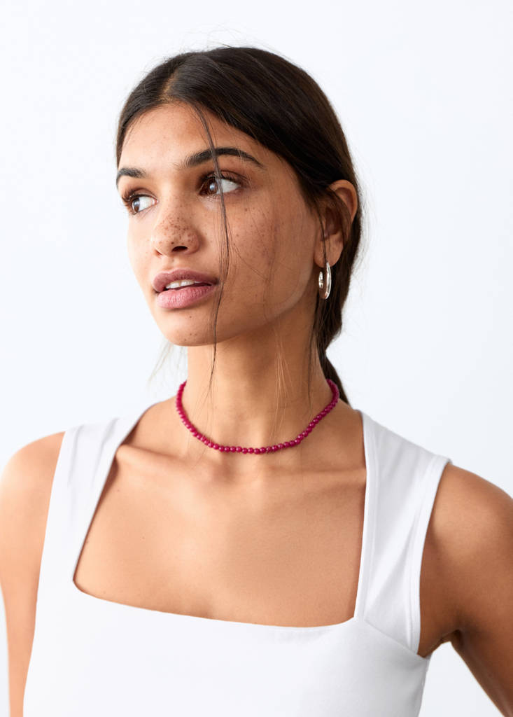 Fitted top with wide straps — Off White