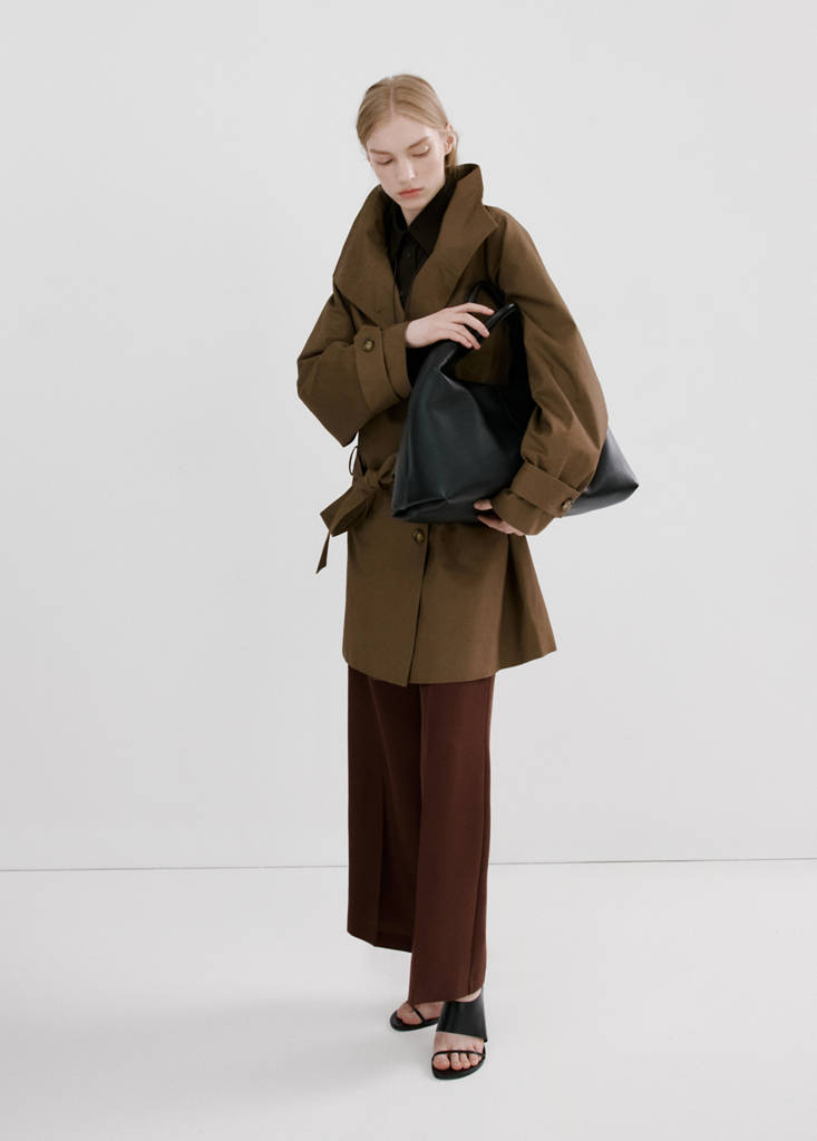 High-waisted lyocell trousers — Burnt Orange