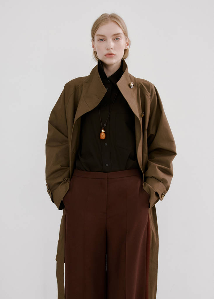 High-waisted lyocell trousers — Burnt Orange