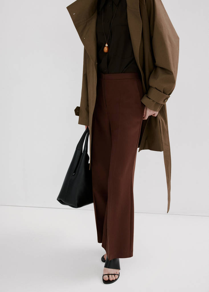High-waisted lyocell trousers — Burnt Orange